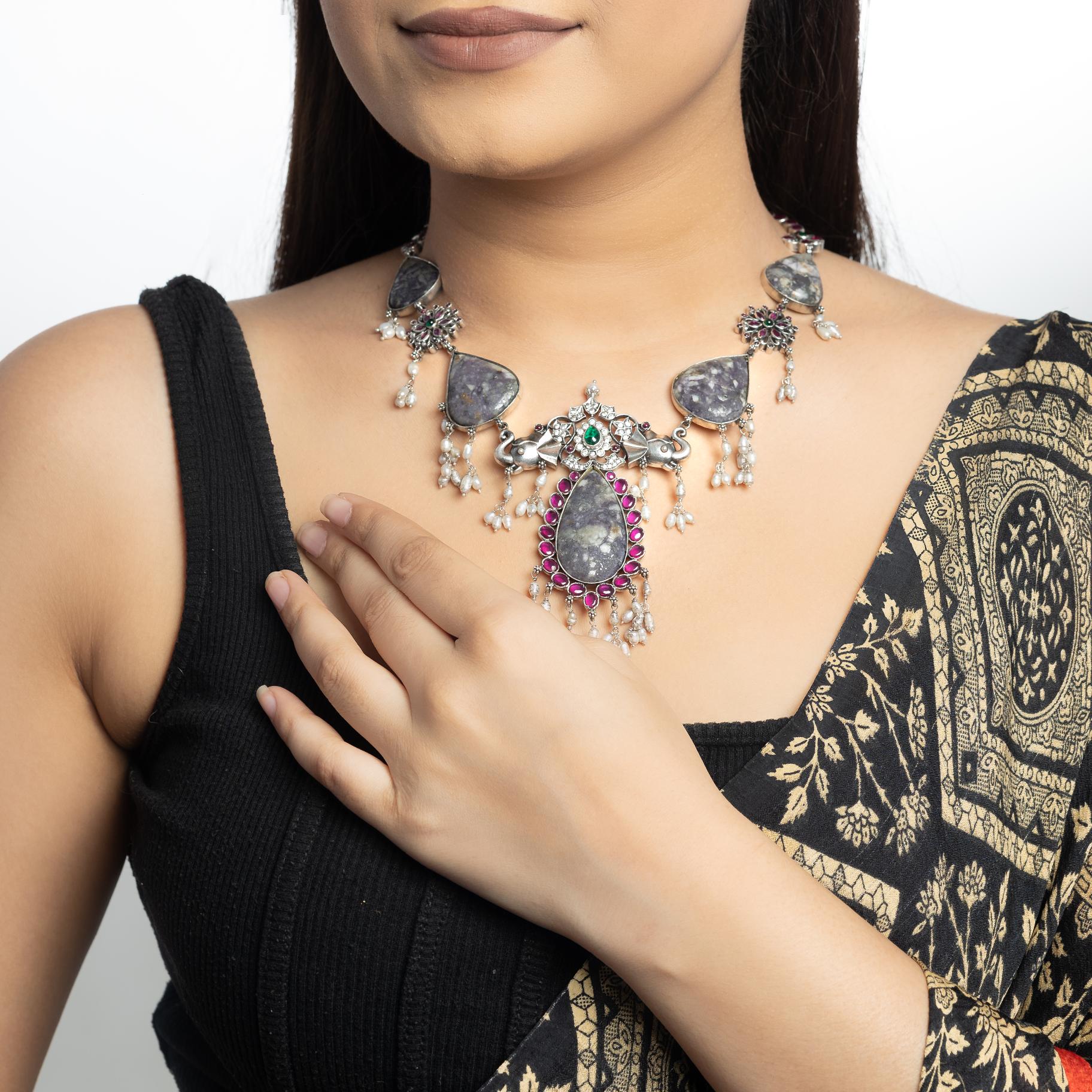 Tribal  Pearl Drop  Necklace