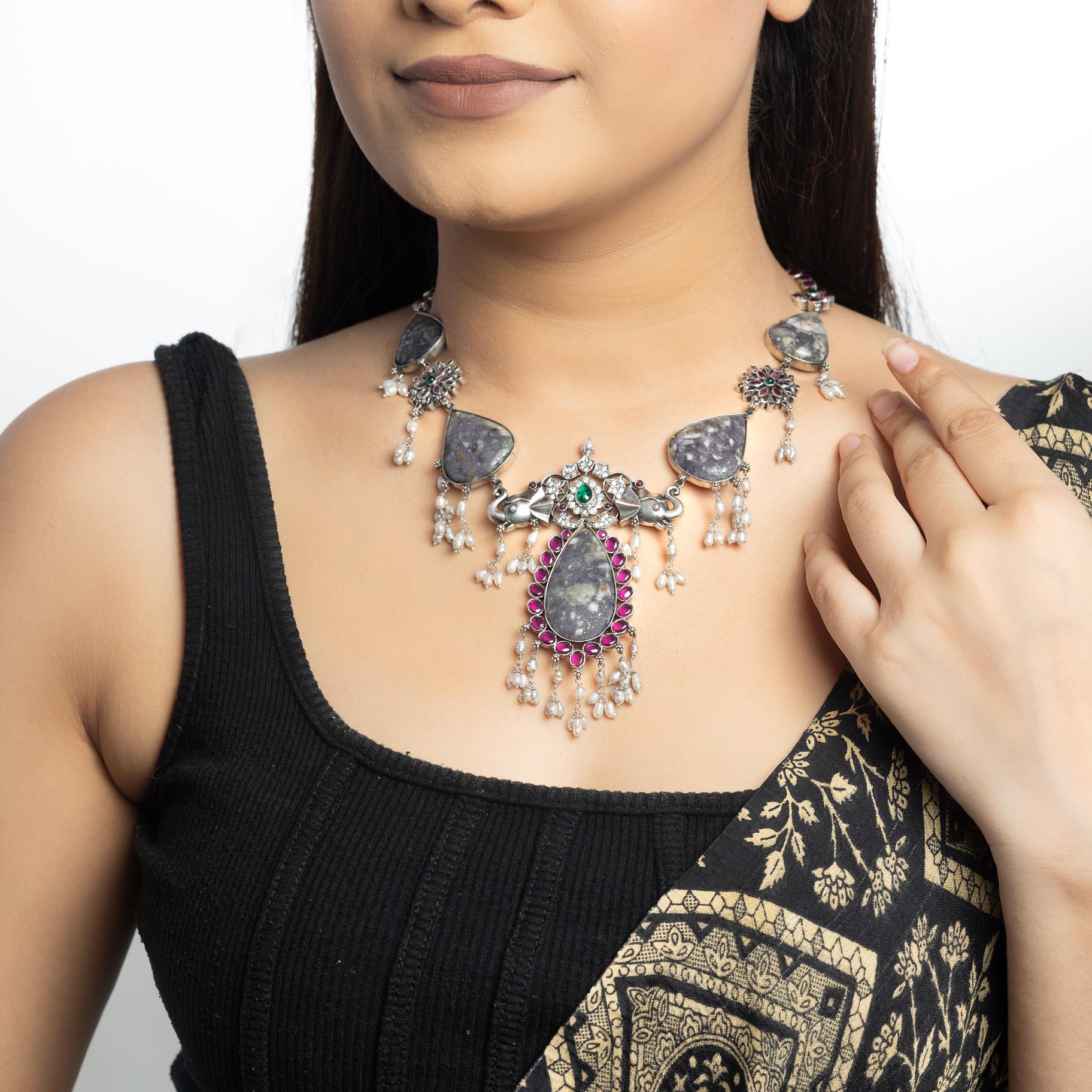 Tribal  Pearl Drop  Necklace