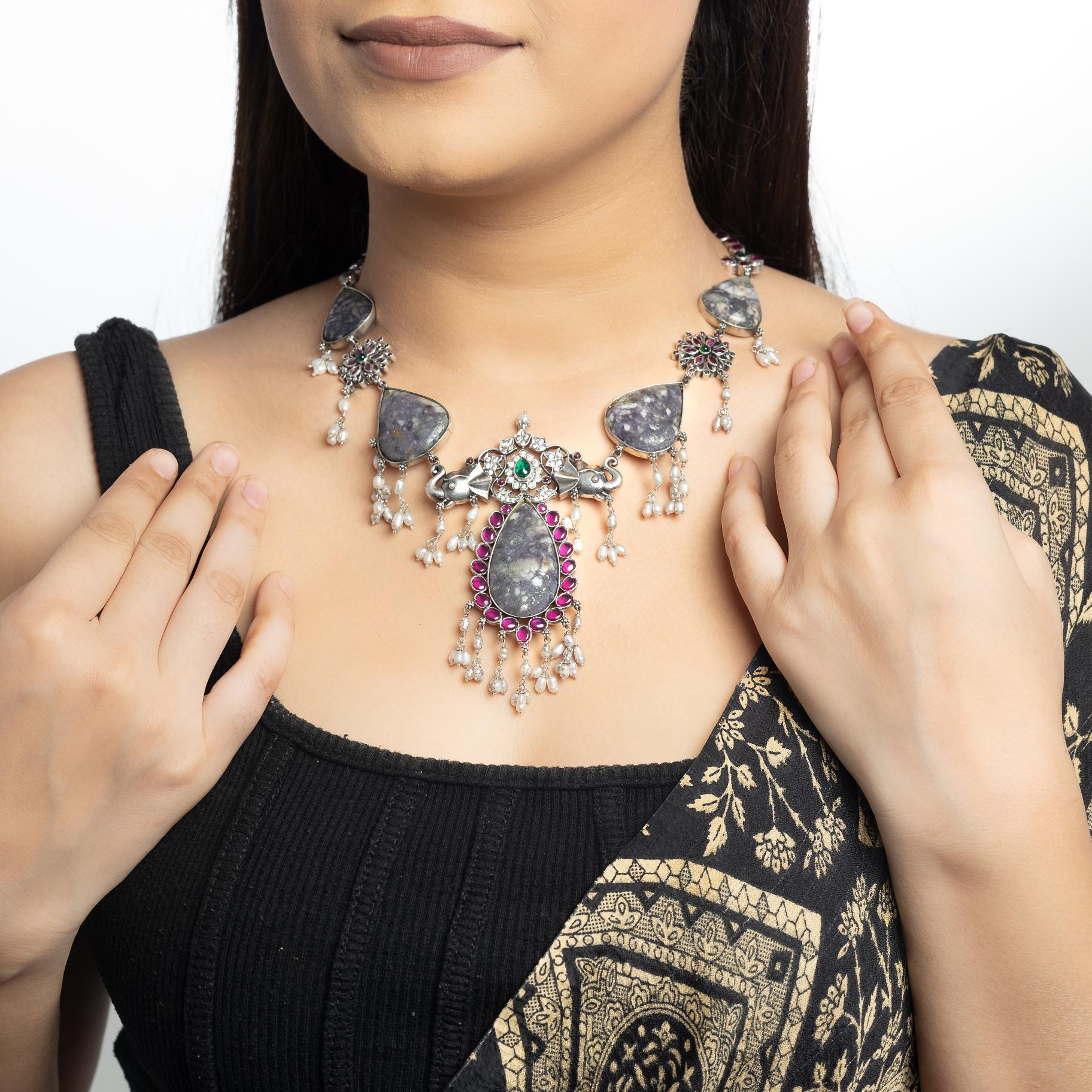 Tribal  Pearl Drop  Necklace