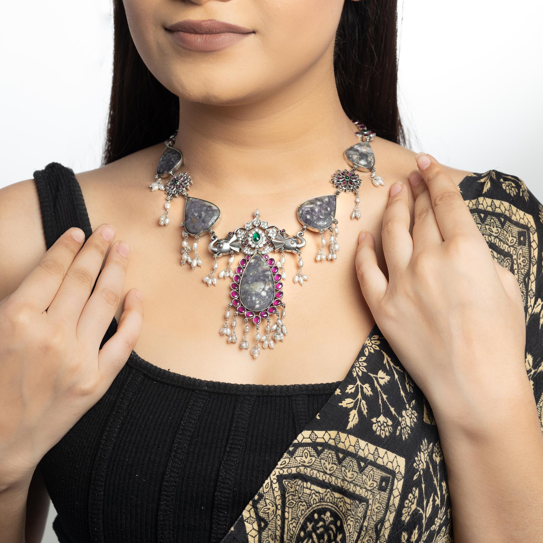Tribal  Pearl Drop  Necklace
