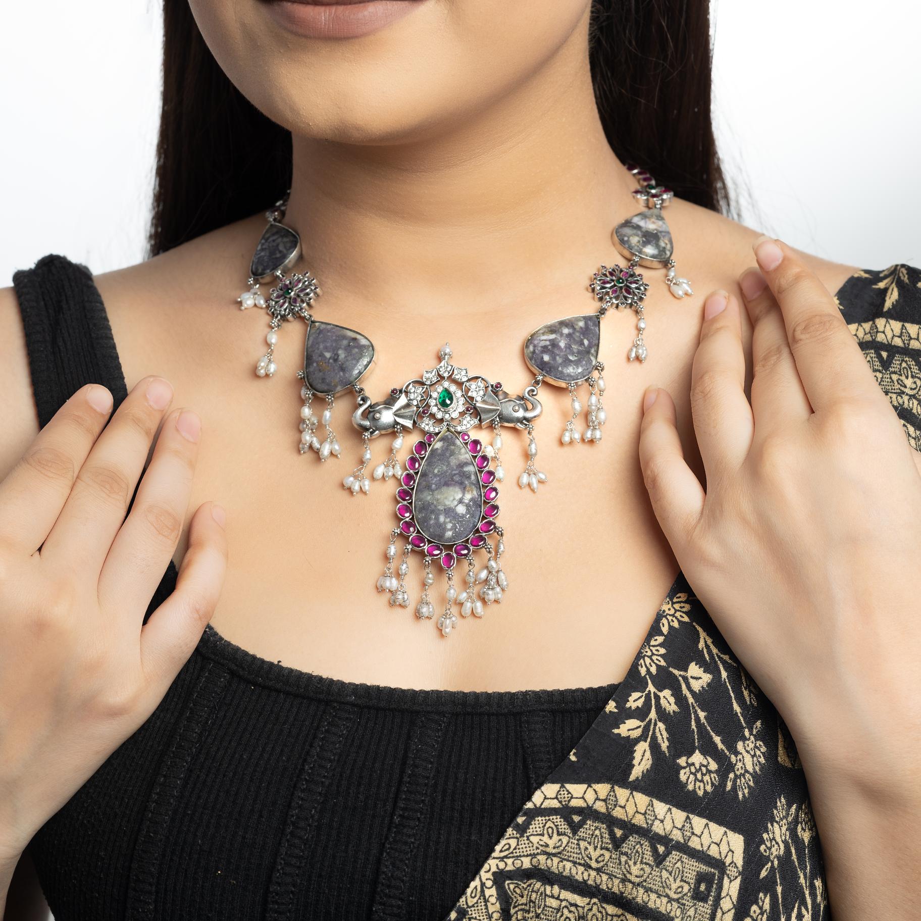 Tribal  Pearl Drop  Necklace