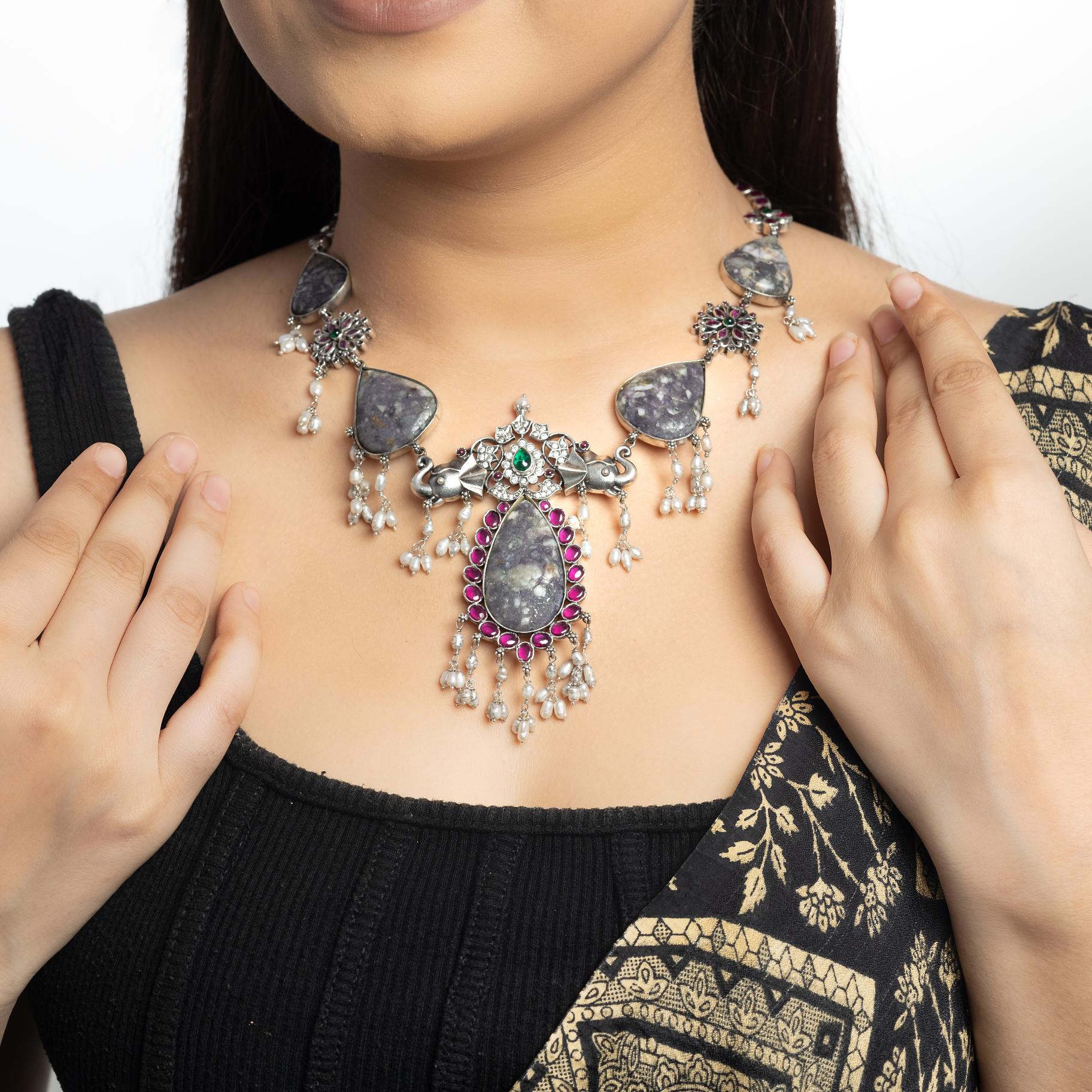 Tribal  Pearl Drop  Necklace