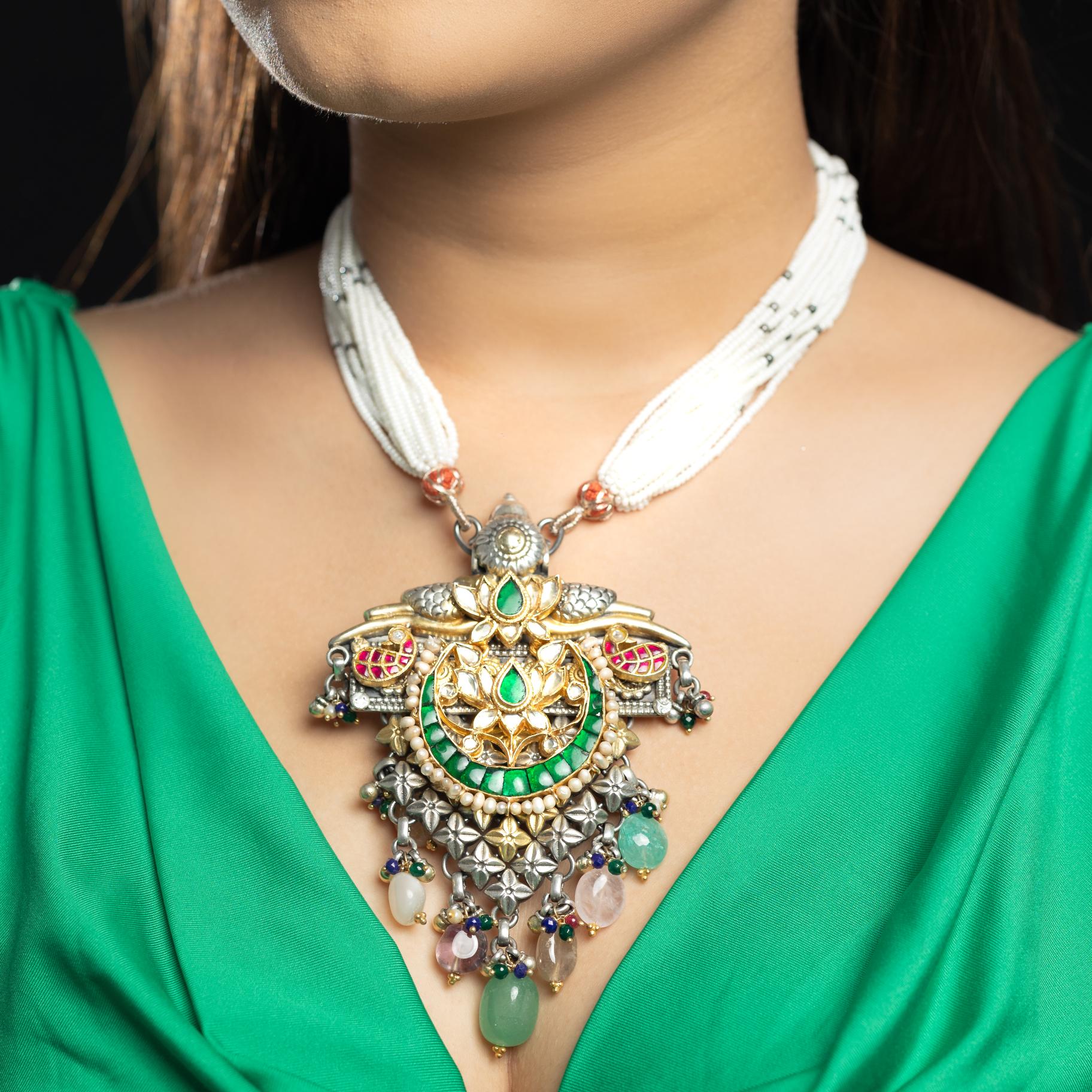 Dual Tone Statement Necklace