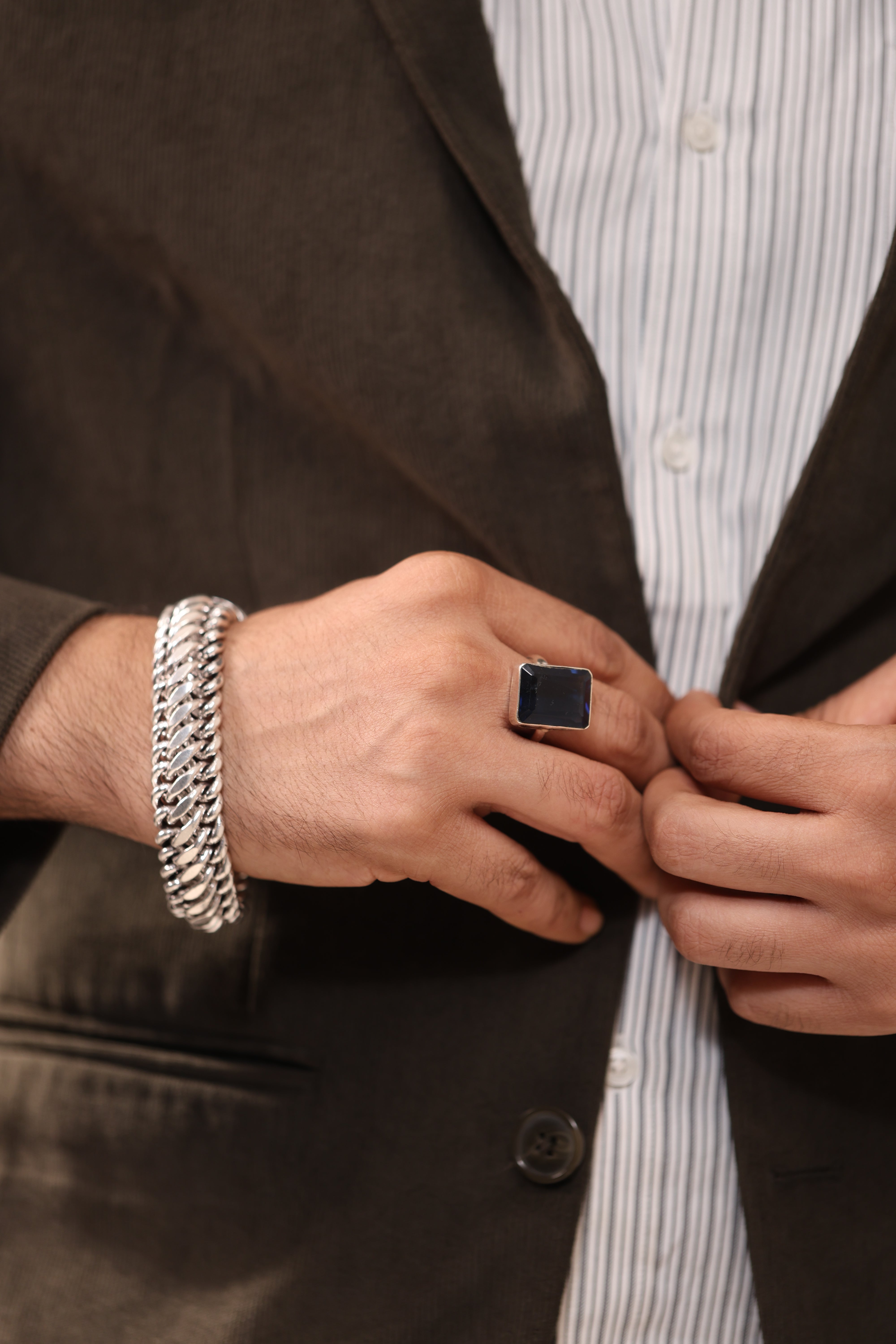 Silver Woven Chain Bracelet