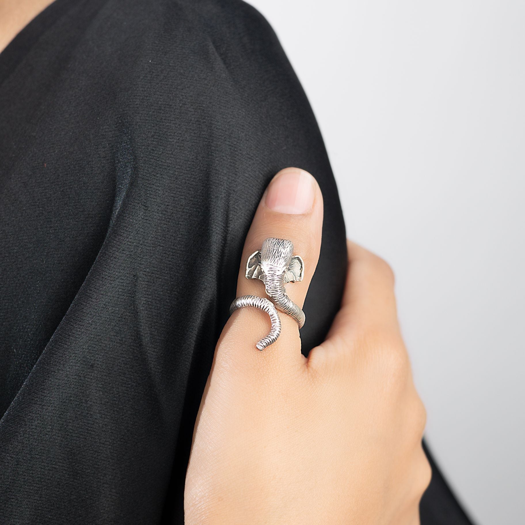 Adjustable Silver Ring with Ganpati Ji Centerpiece silverhousebyrj