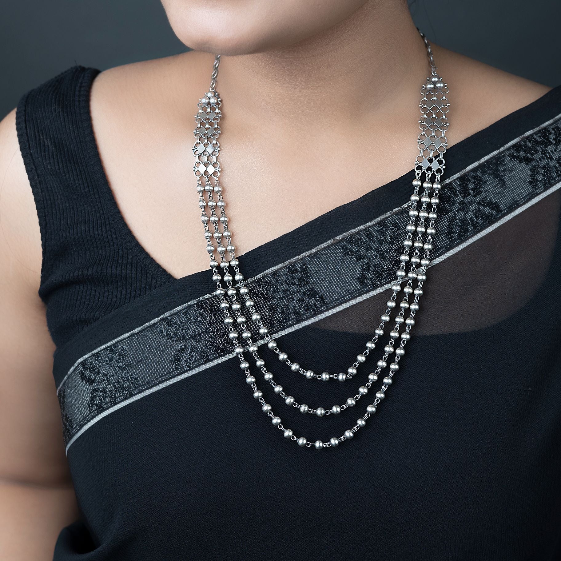 Aesthetic Delicate Triple layered Neckpiece silverhousebyrj