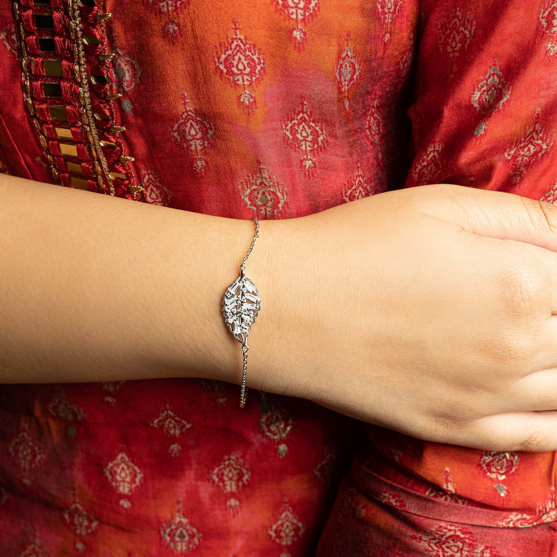 Aesthetic Leaf Designer Sleek Bracelet silverhousebyrj