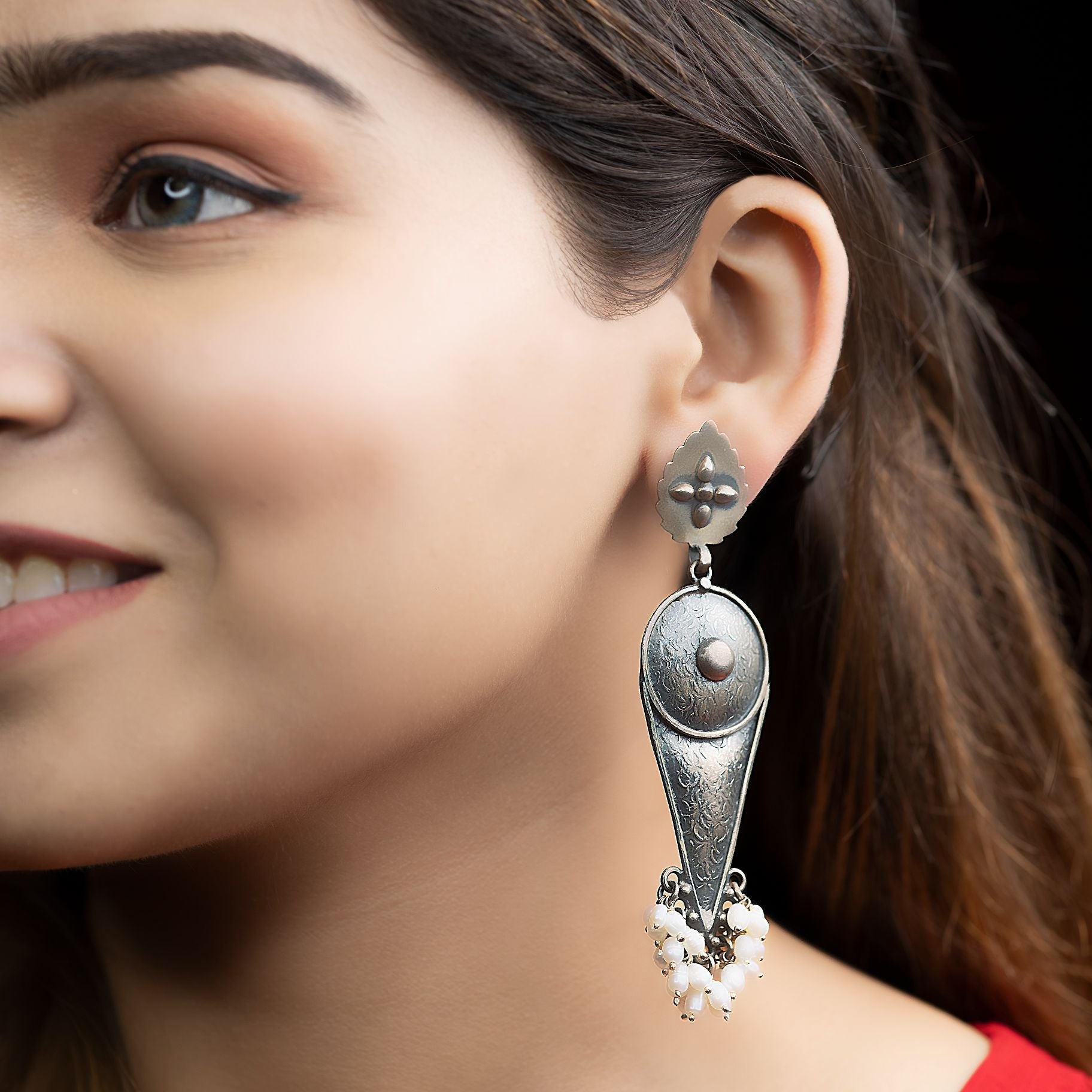 Afghani Pearl Hanged Dangler Earrings silverhousebyrj