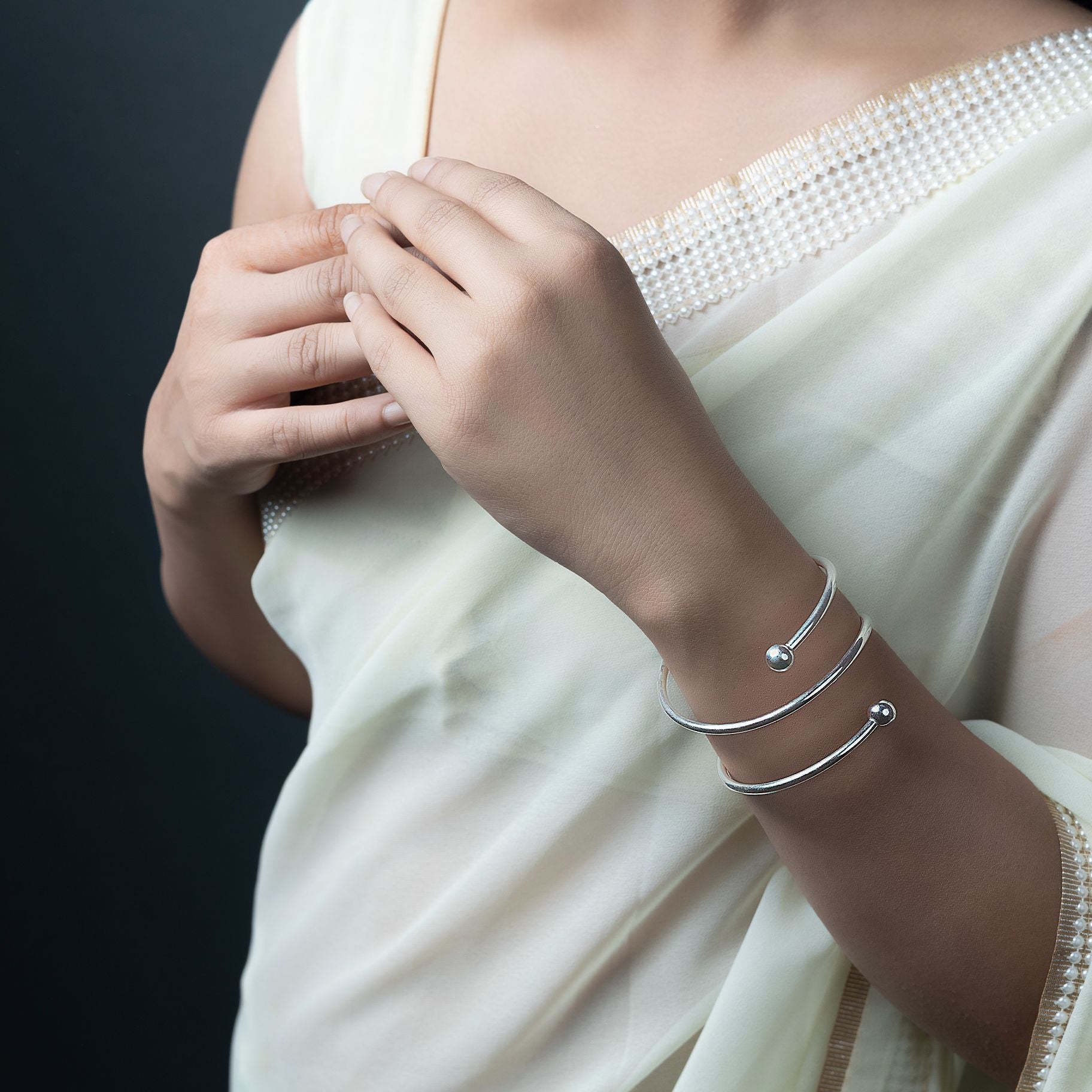 Alluring Coil Designed Kada silverhousebyrj