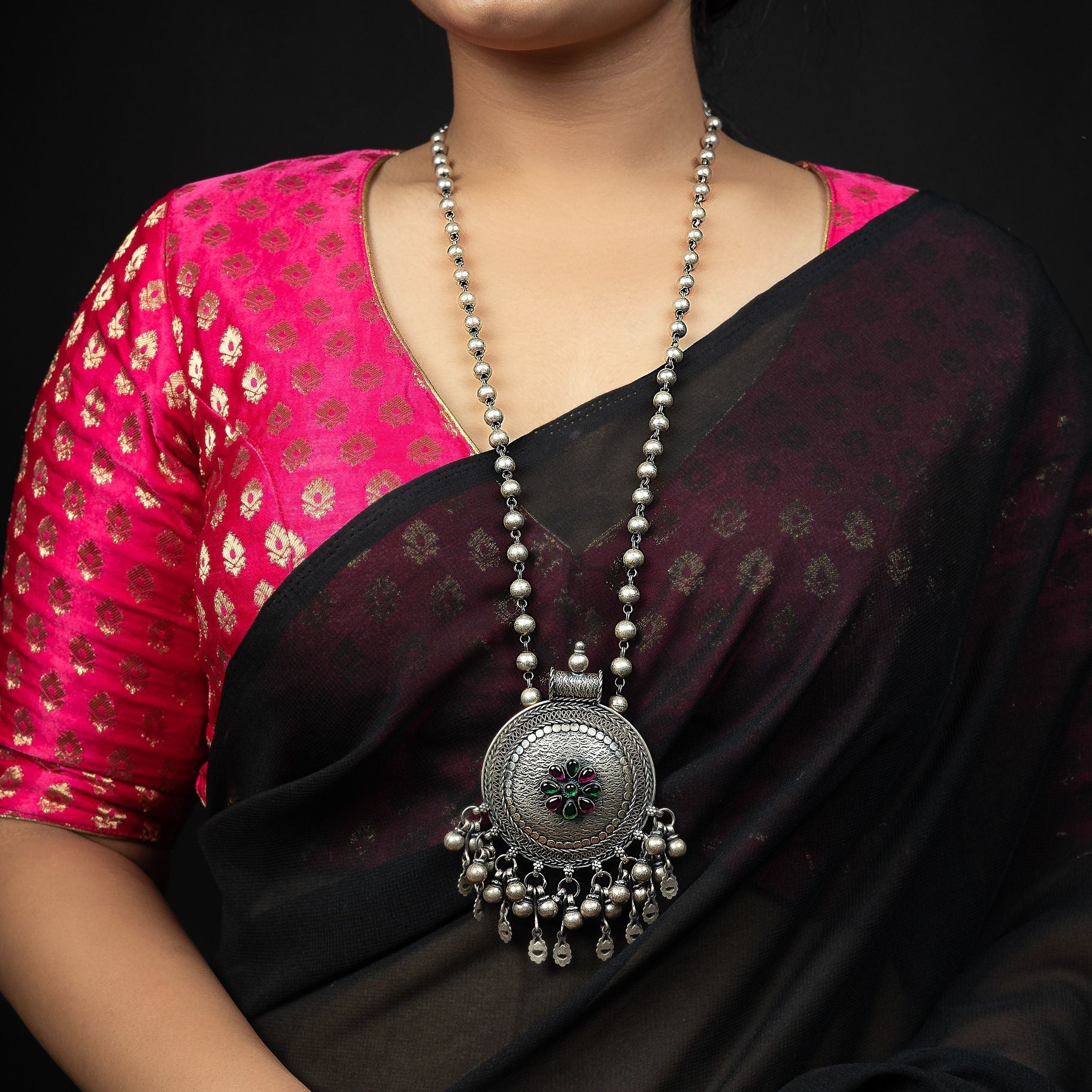 Alluring Disc Designer Long Necklace silverhousebyrj