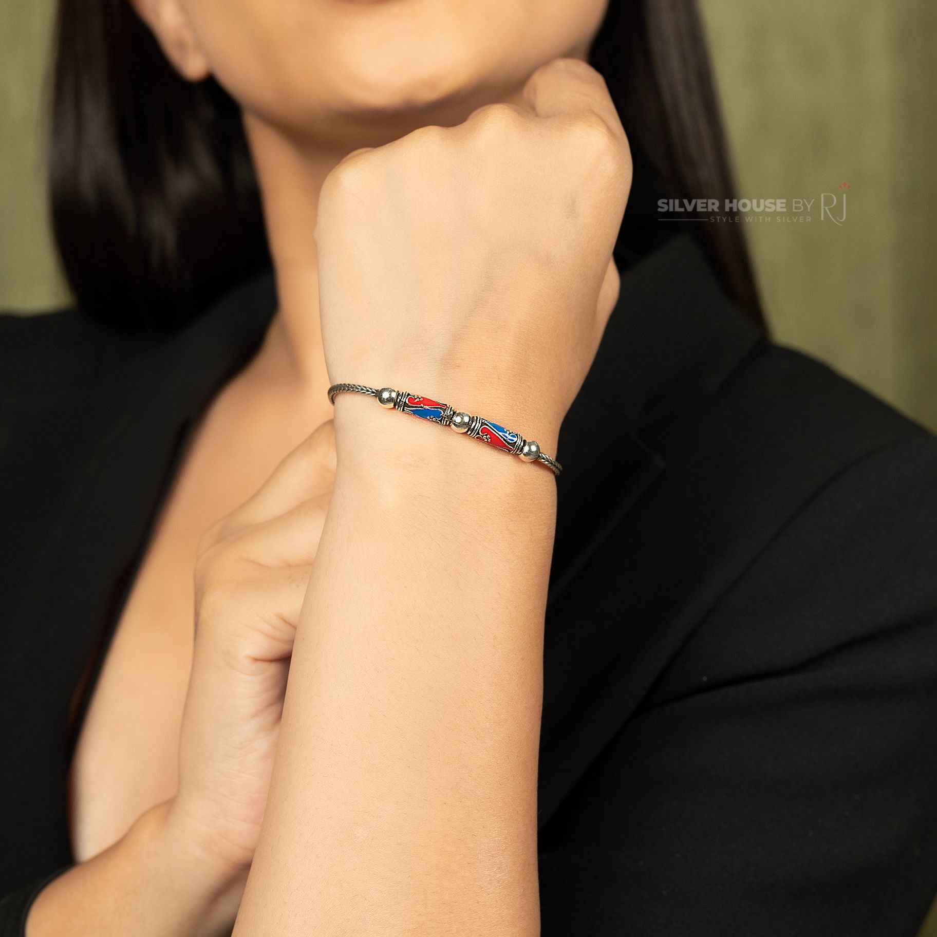 Alluring Meenakari Designer Italian Bracelet silverhousebyrj