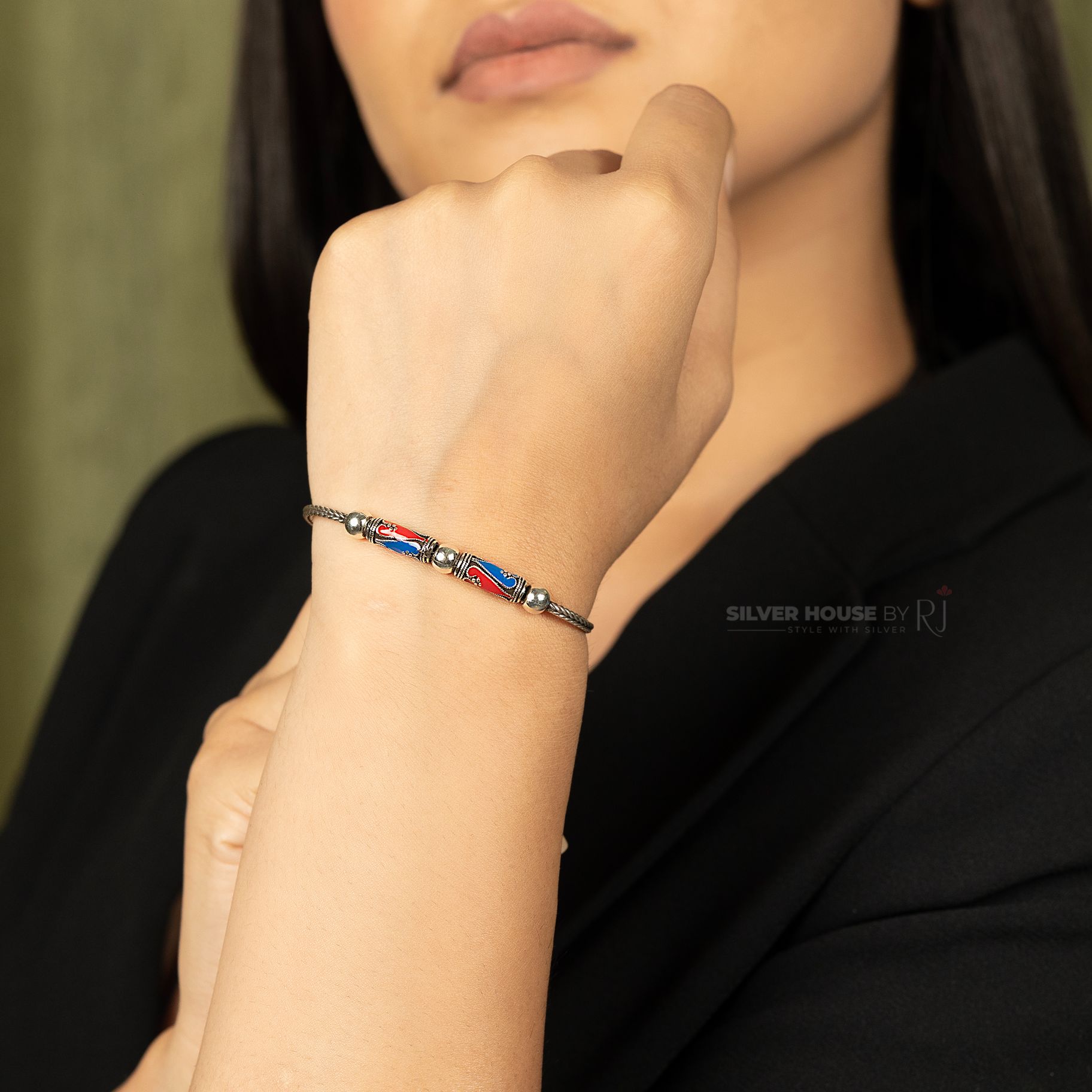 Alluring Meenakari Designer Italian Bracelet silverhousebyrj