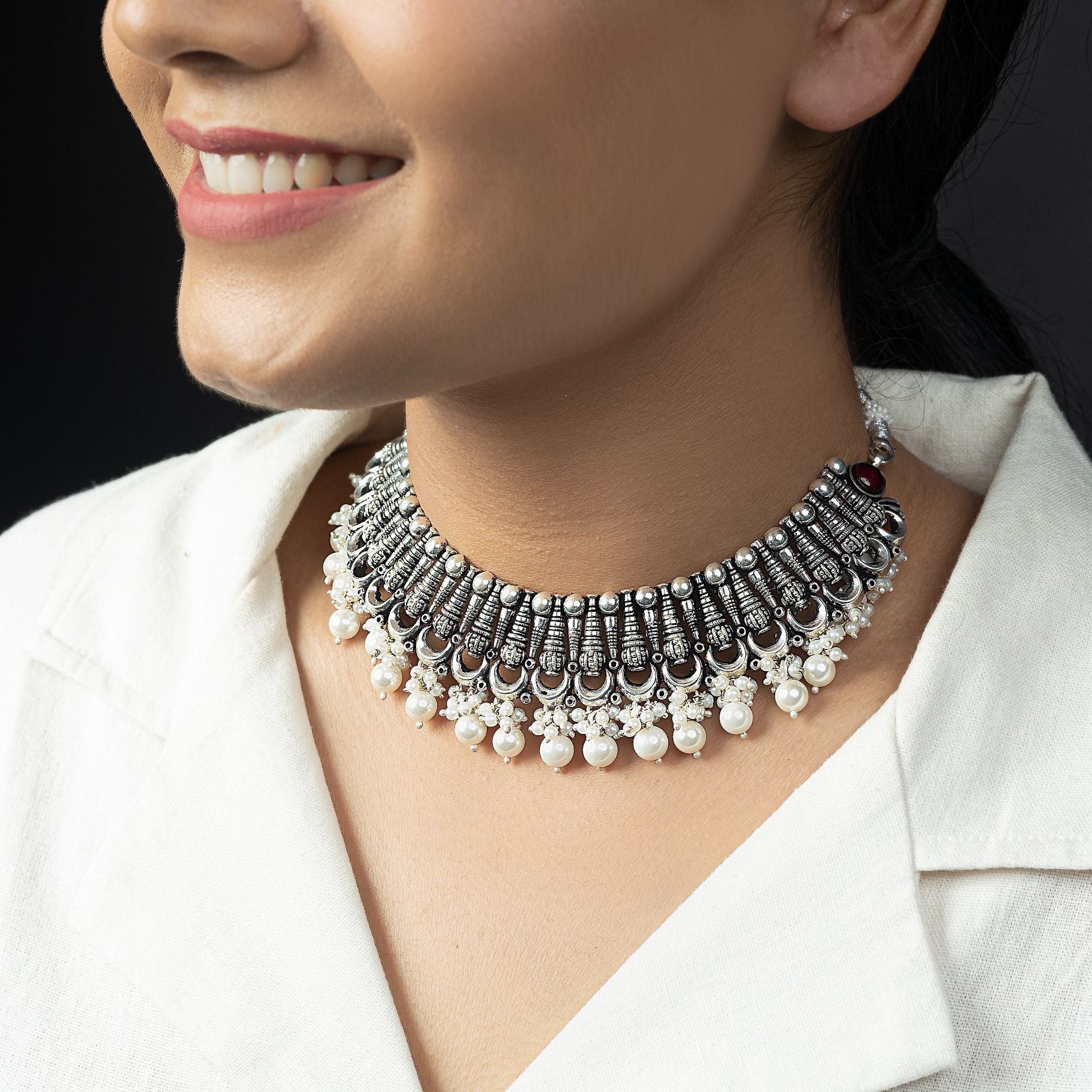 Alluring Necklace With Hanging Pearls silverhousebyrj