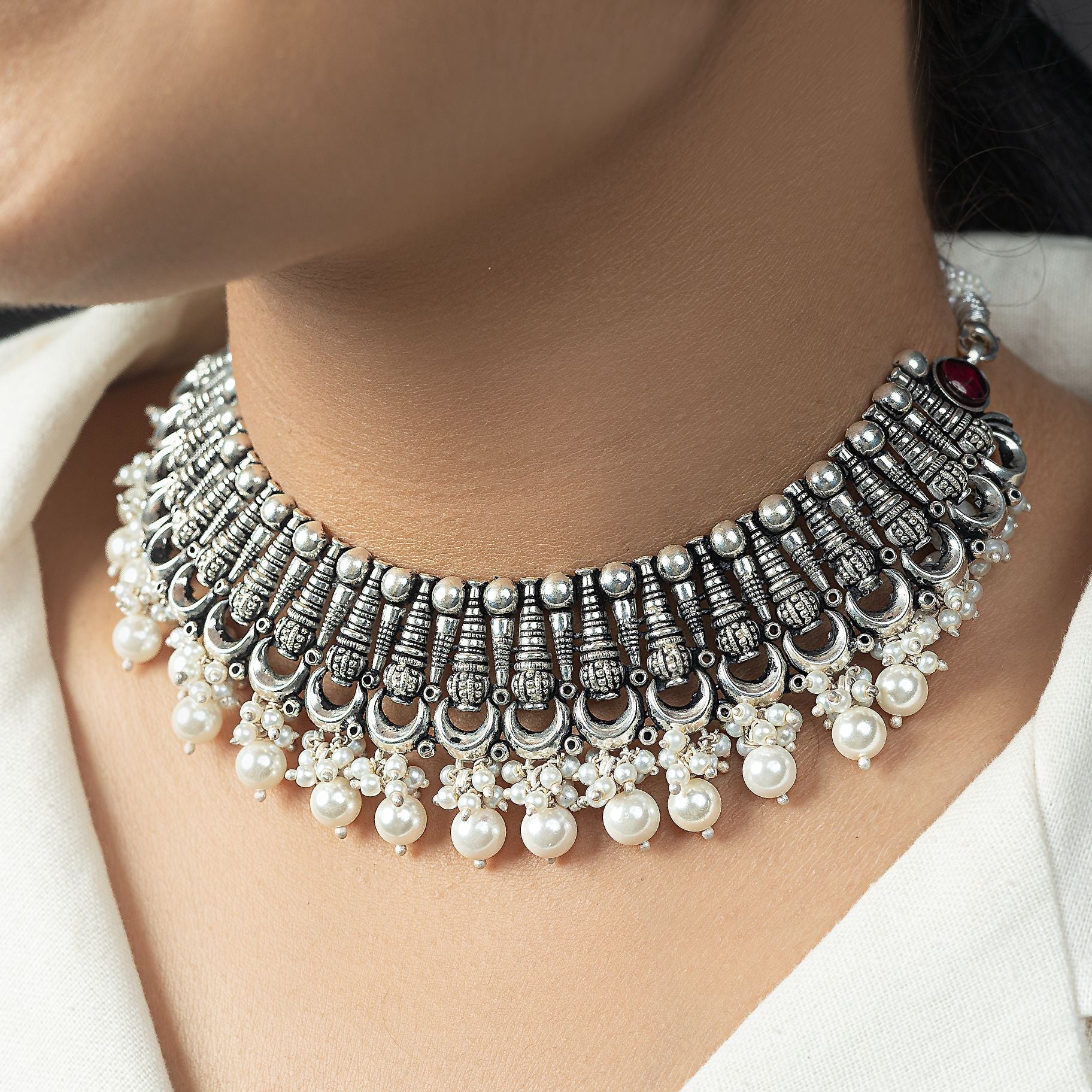 Alluring Necklace With Hanging Pearls silverhousebyrj