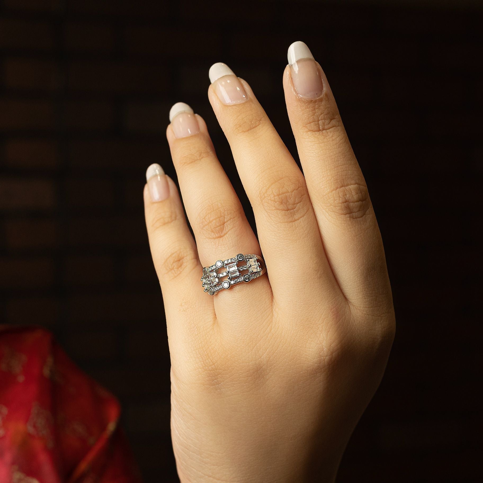Alluring Stone Studded Band Ring silverhousebyrj