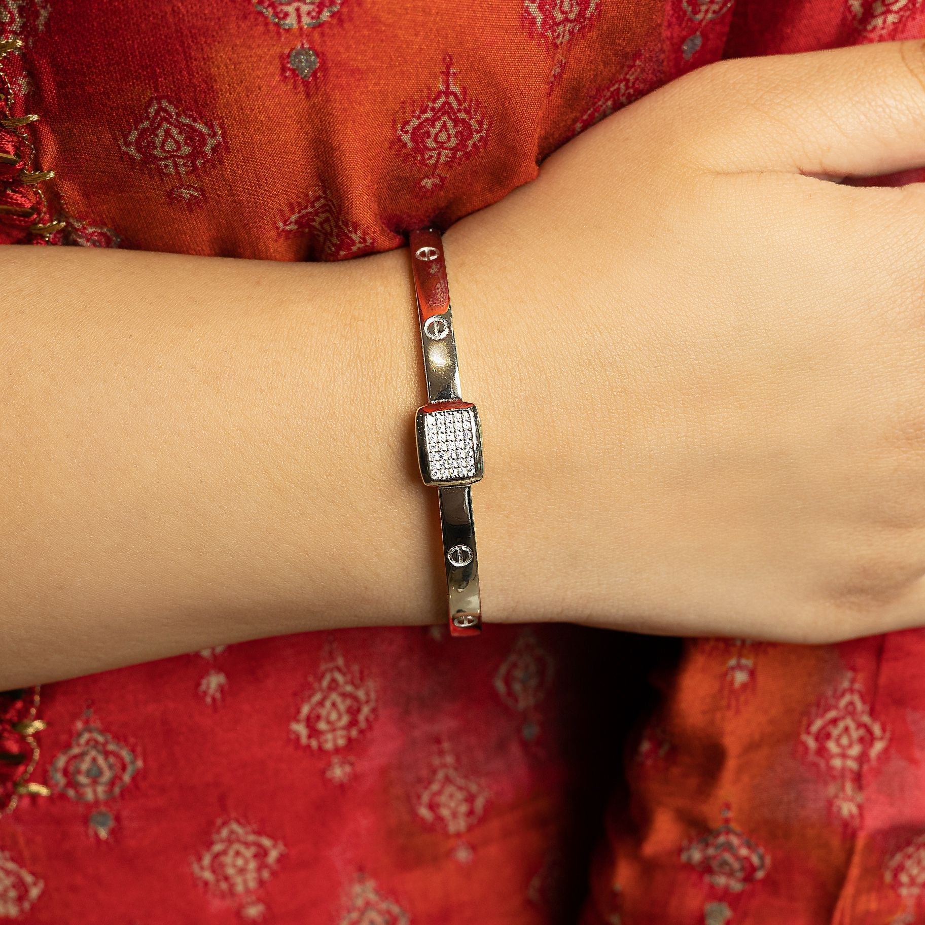 Alluring Stone Studded Bangle silverhousebyrj