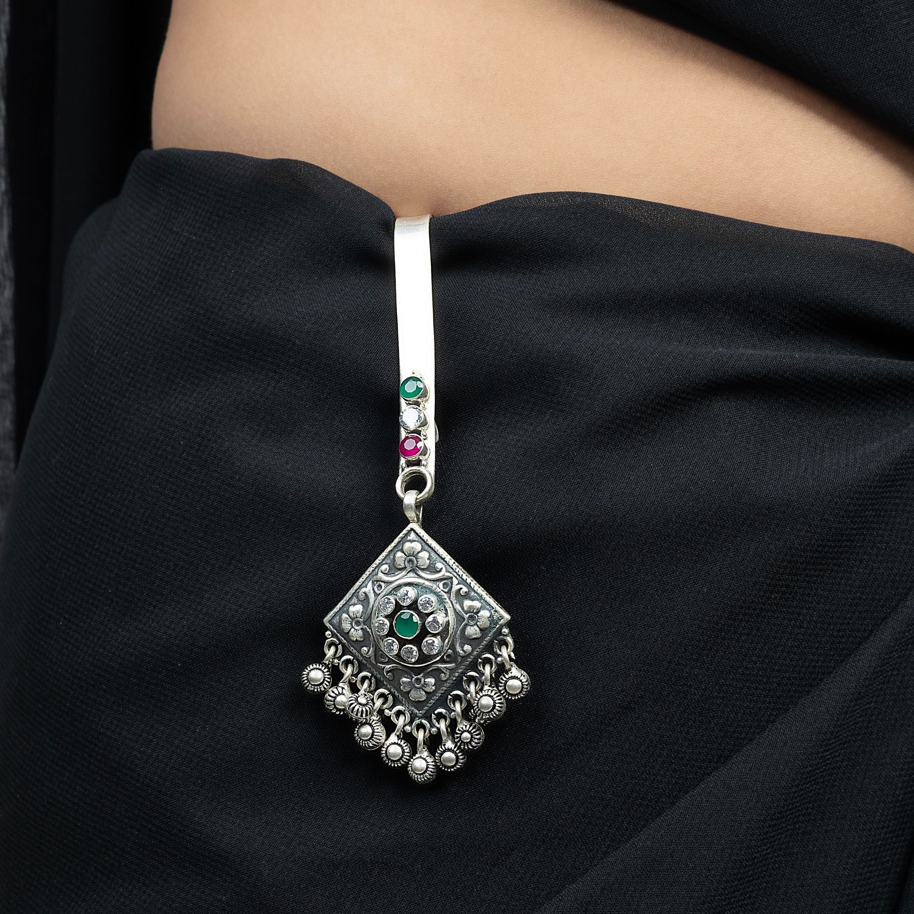 Alluring Symmetrical Waist Key chain With Hanged Ghungroos silverhousebyrj
