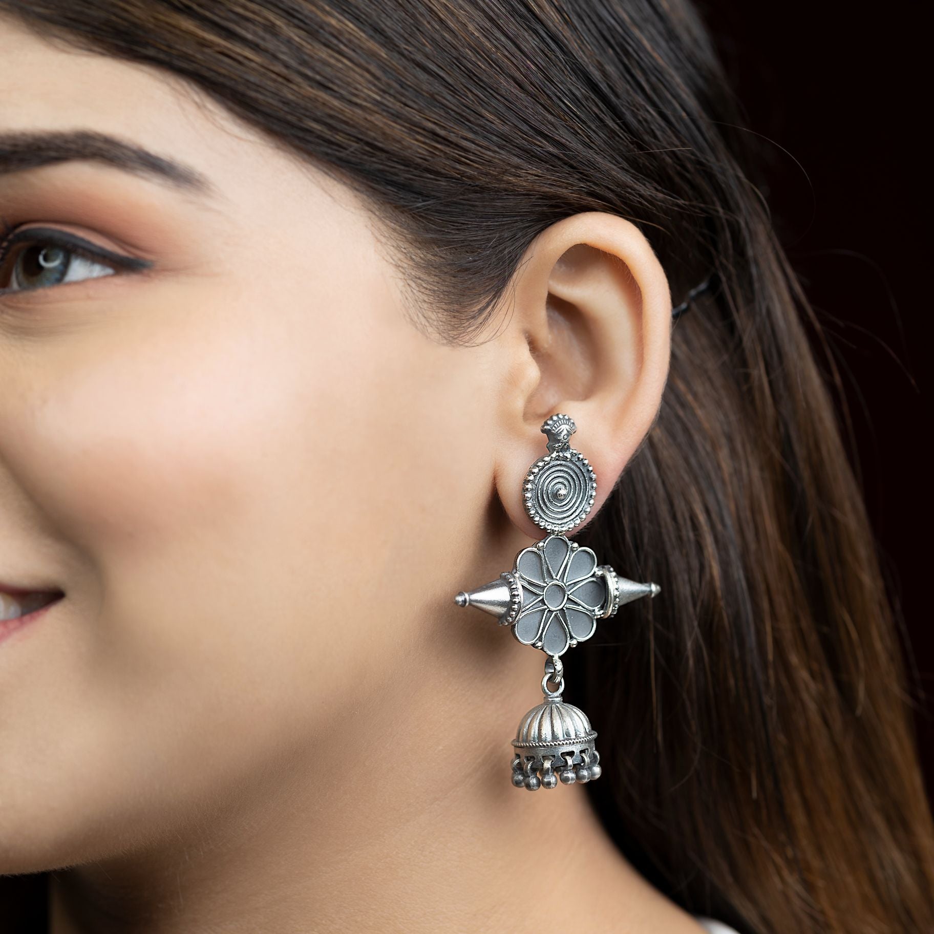 Amrapali Enchanting Jhumka Earrings silverhousebyrj