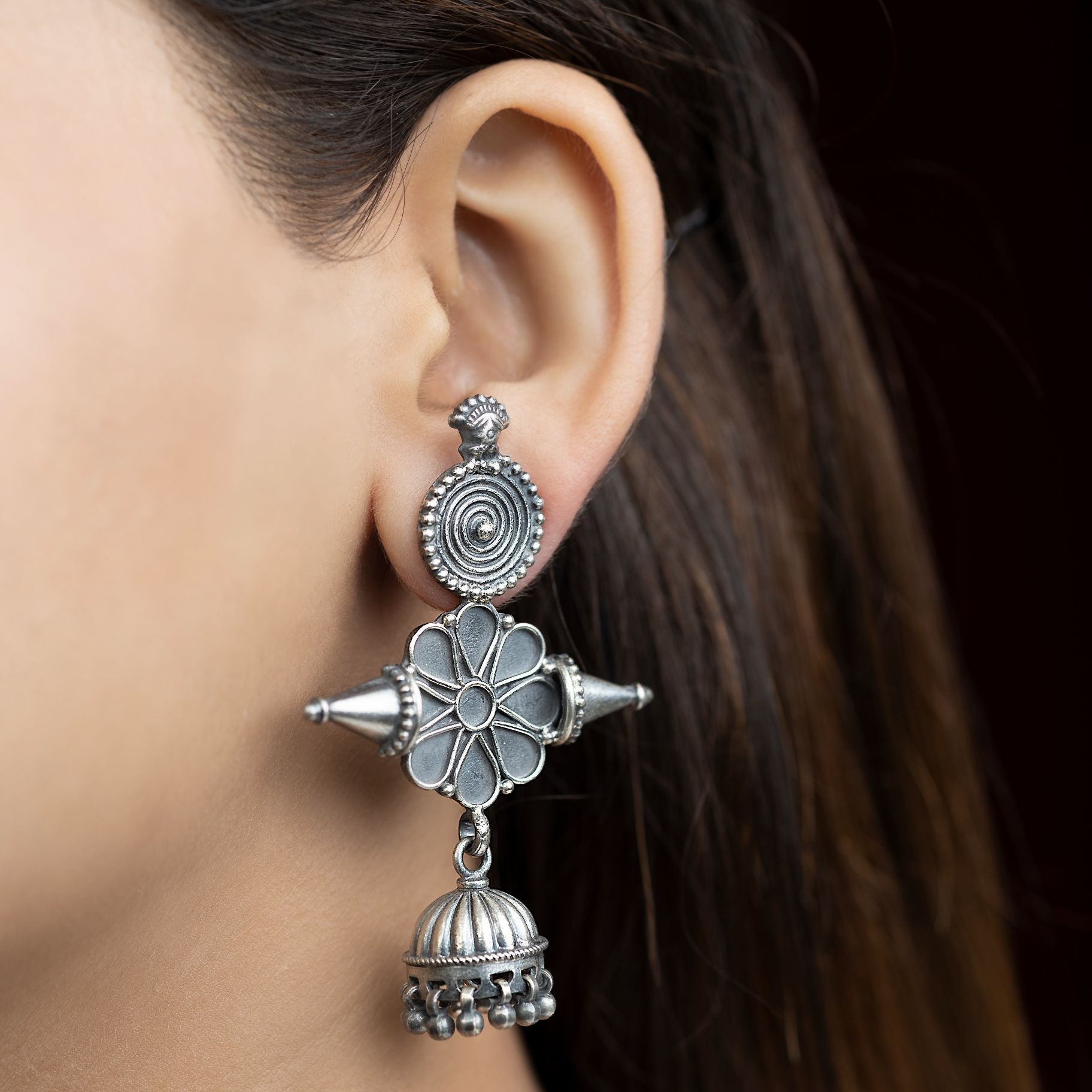 Amrapali Enchanting Jhumka Earrings silverhousebyrj