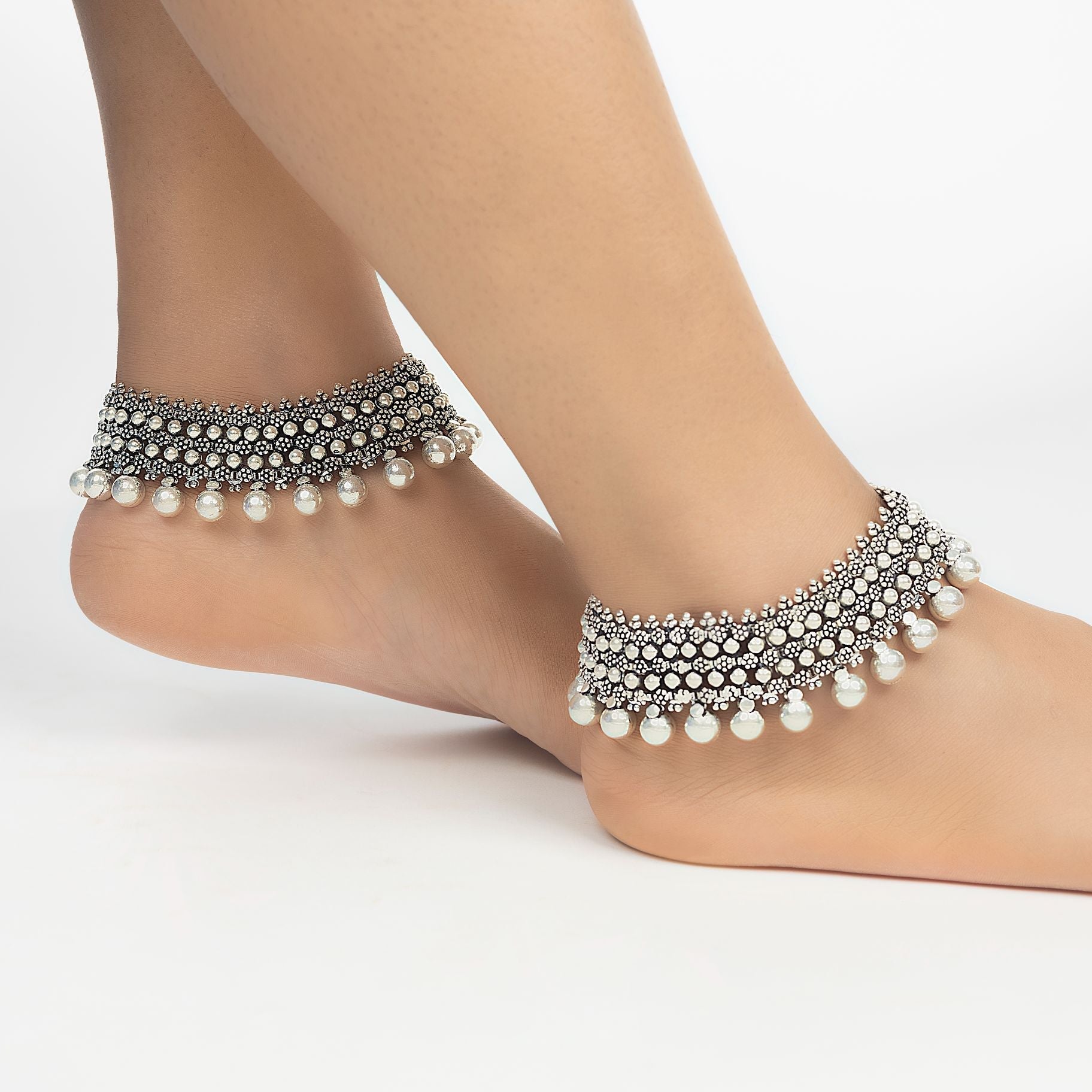 Antique Big Round Balls Beautifully Designed Paazeb Anklet silverhousebyrj