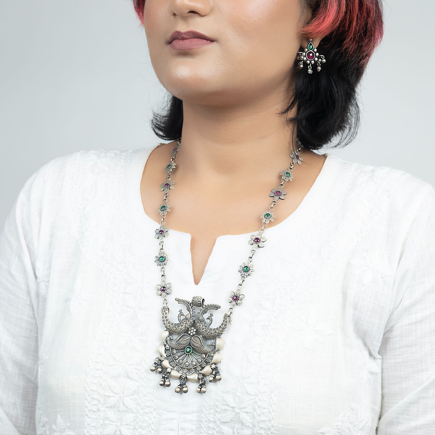 Antique Designer Necklace With Elegant Chain Set silverhousebyrj