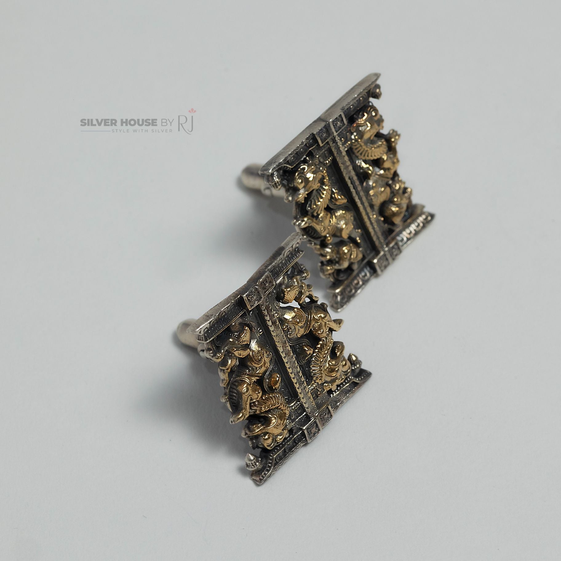 Antique 	Dual Tone Cufflinks silverhousebyrj
