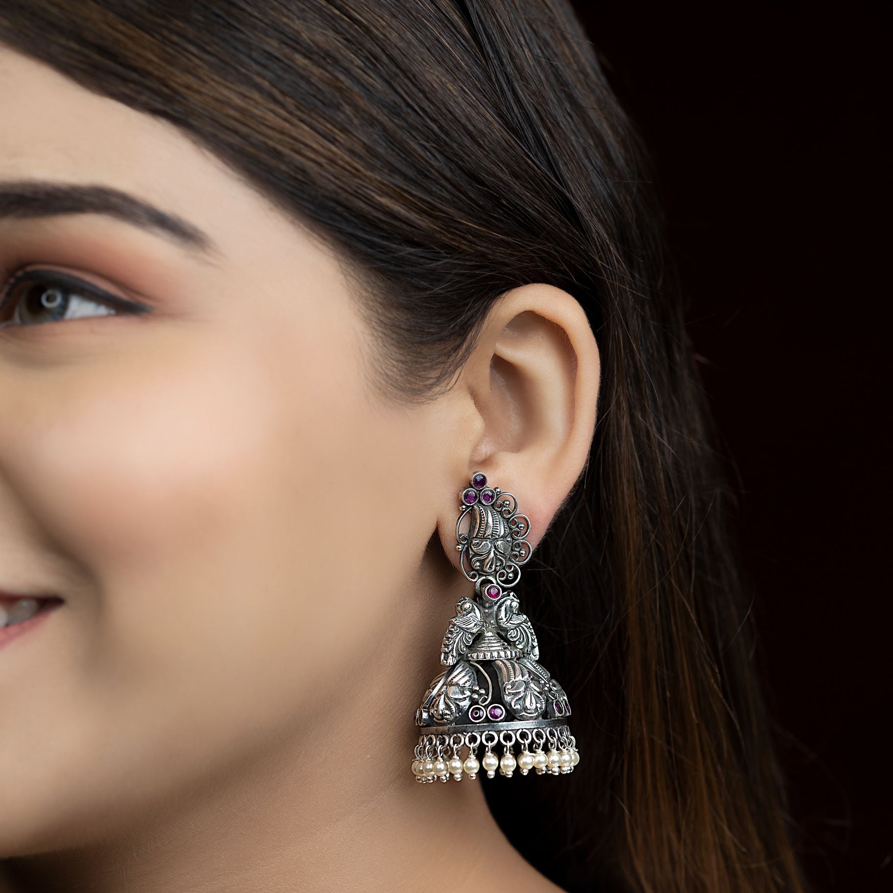 Antique Mayur Jhumka silverhousebyrj