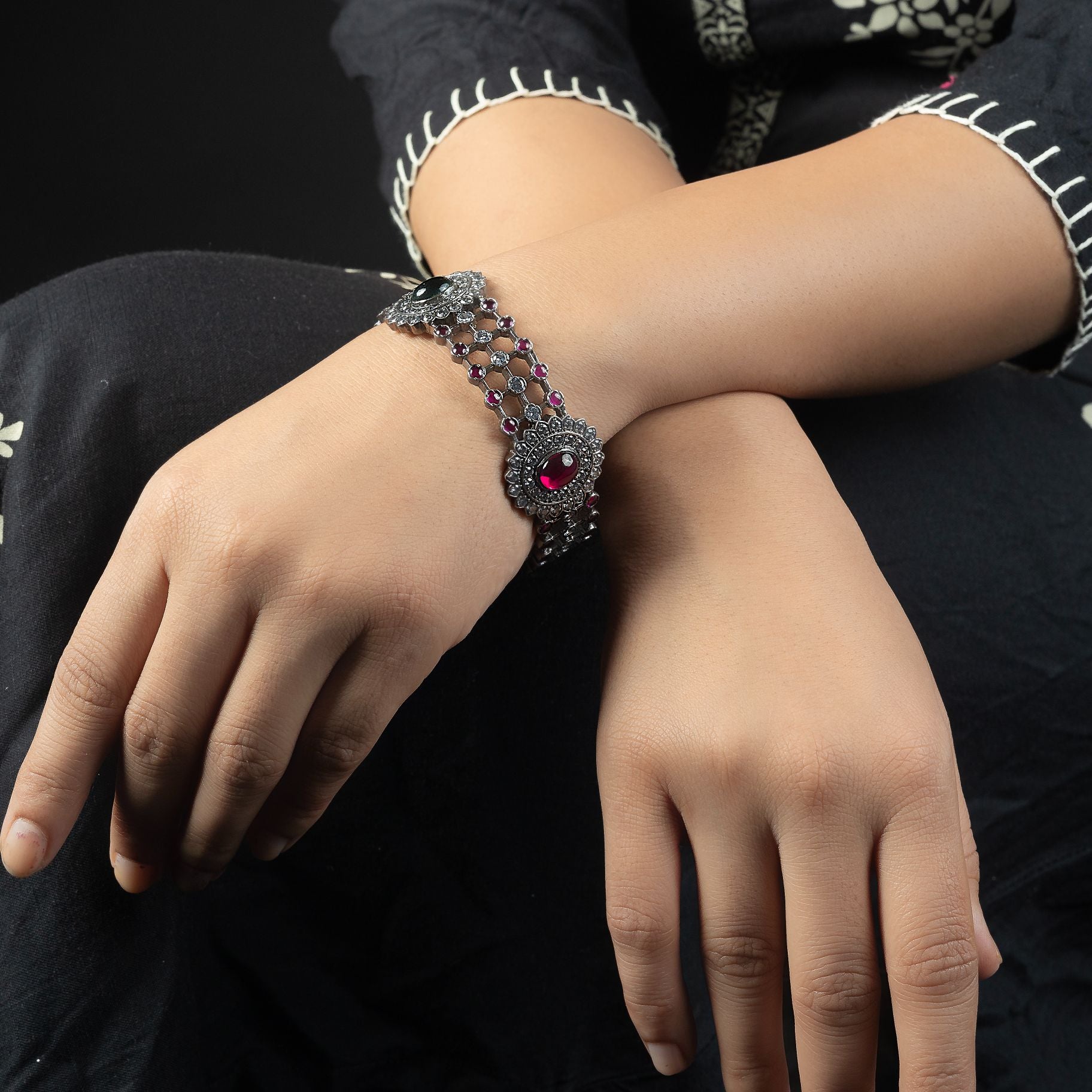 Appealing Stone Studded Kada silverhousebyrj
