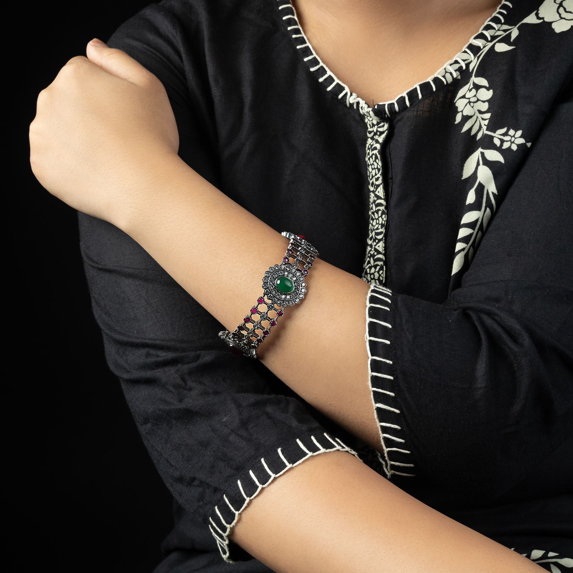 Appealing Stone Studded Kada silverhousebyrj