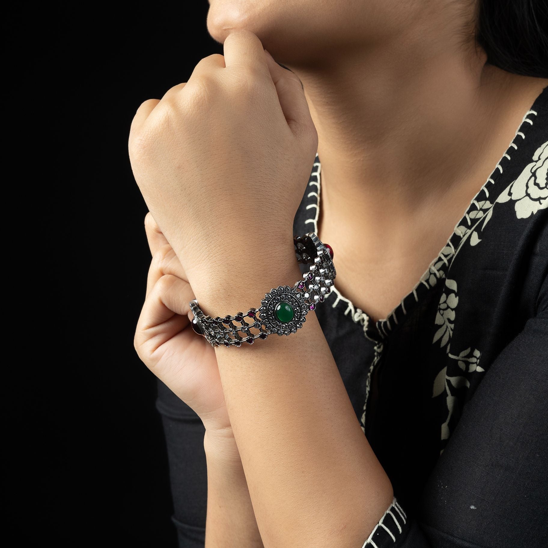 Appealing Stone Studded Kada silverhousebyrj