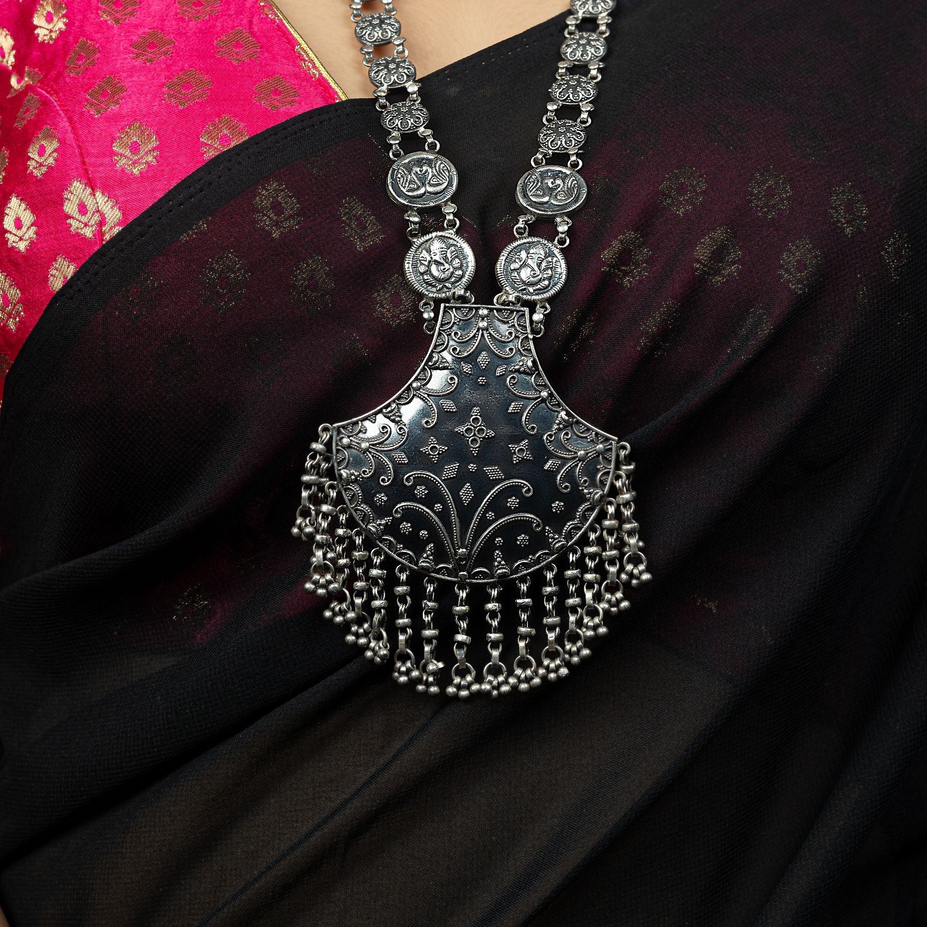Artistic Waterfall Pendant With Ginni Designer Necklace silverhousebyrj