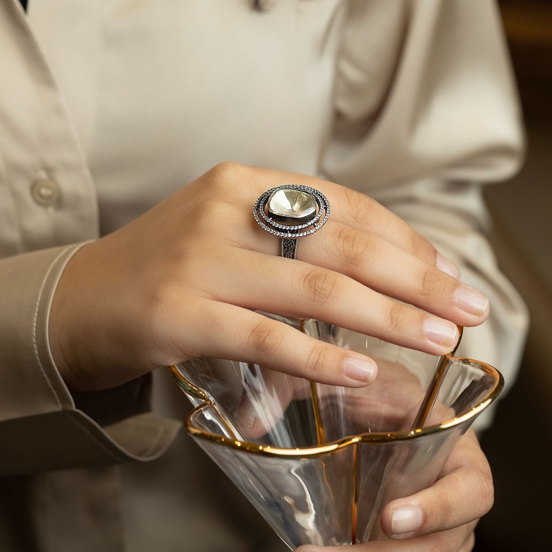 Attractive Polki Statement Ring silverhousebyrj