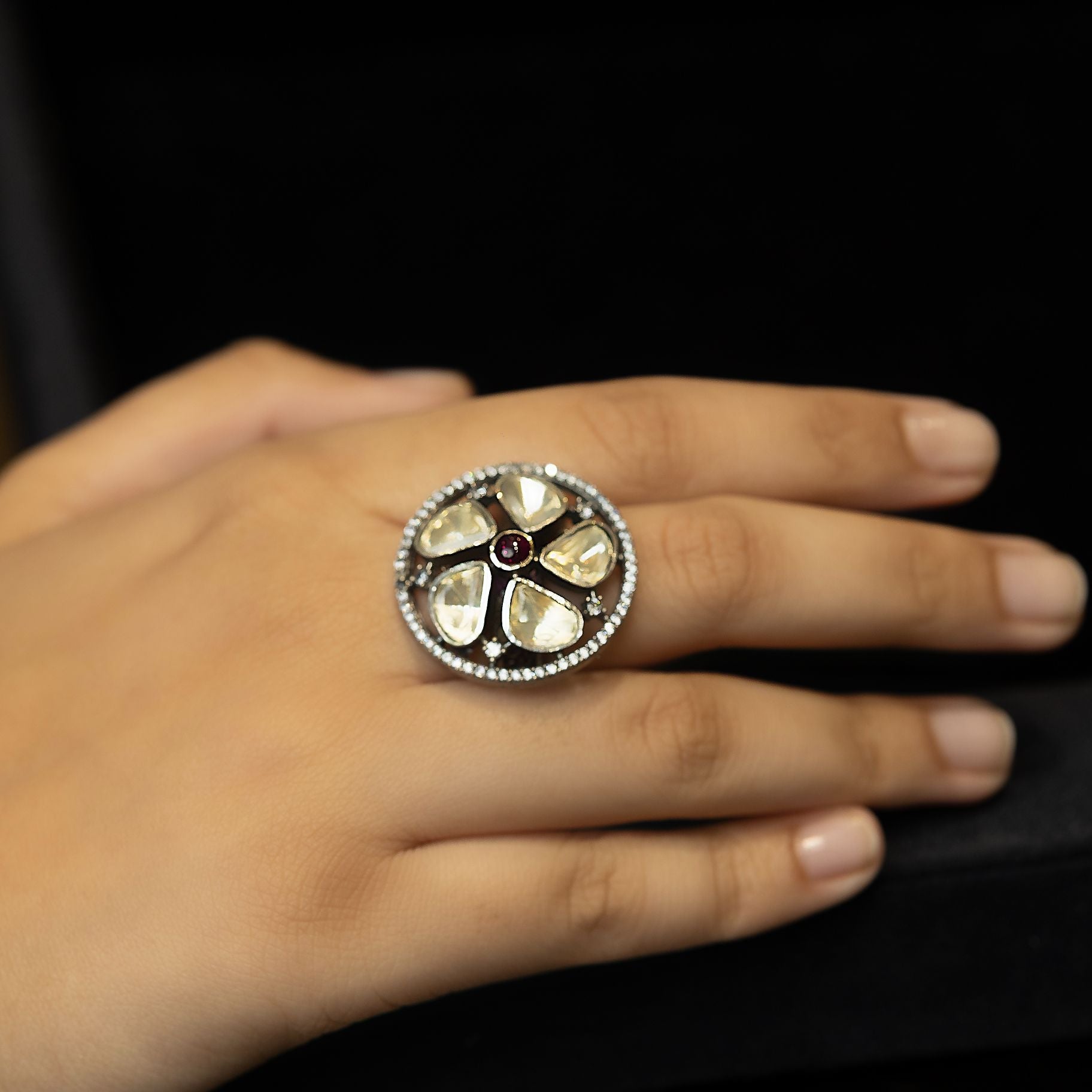 Authentic Flory Polki Statement Ring silverhousebyrj