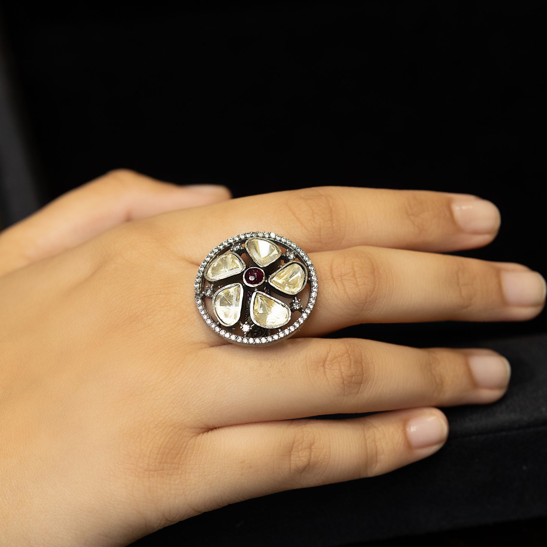 Authentic Flory Polki Statement Ring silverhousebyrj
