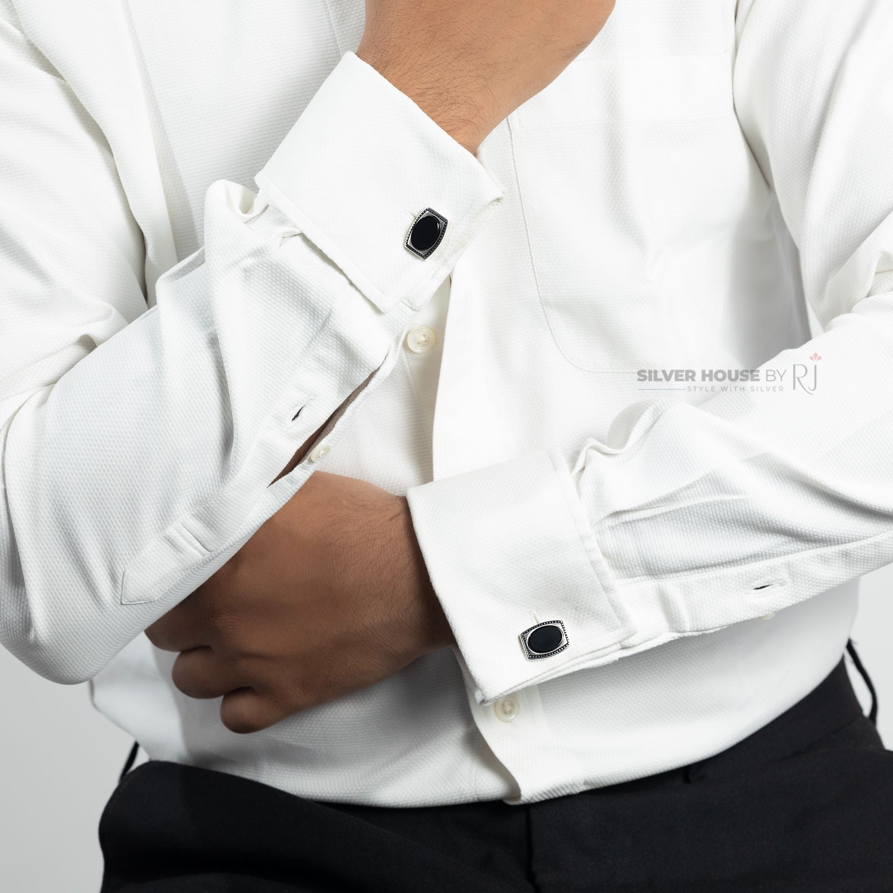 Black Marble Cufflinks silverhousebyrj