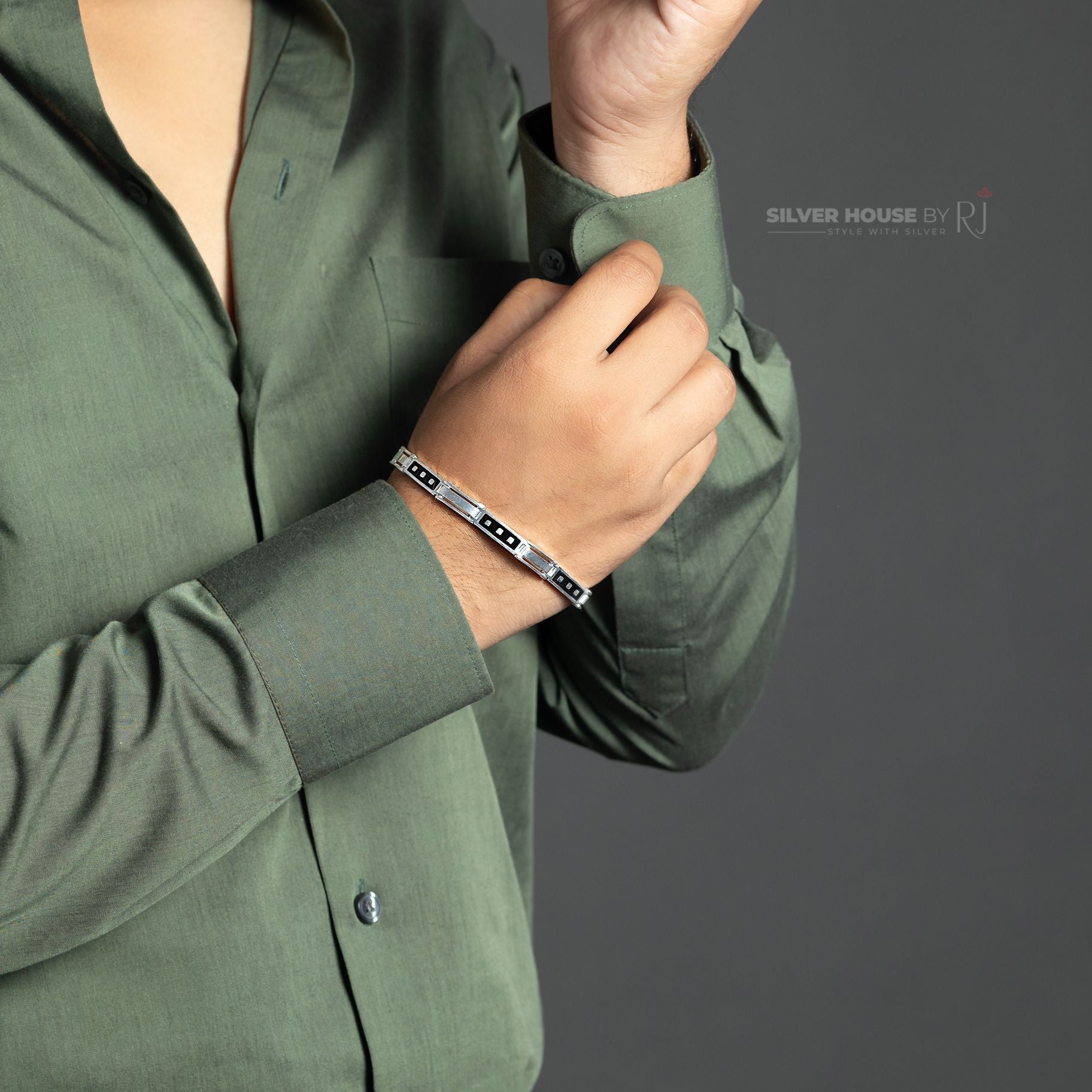 Black Marble Sleek Italian Bracelet silverhousebyrj