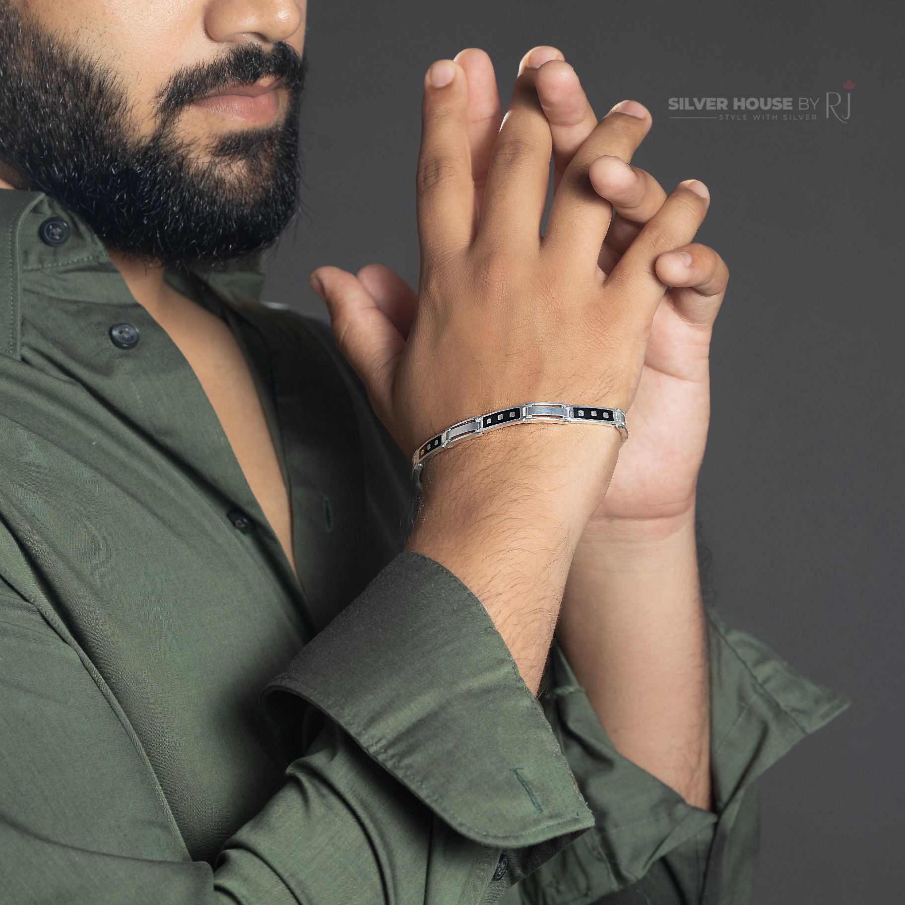 Black Marble Sleek Italian Bracelet silverhousebyrj