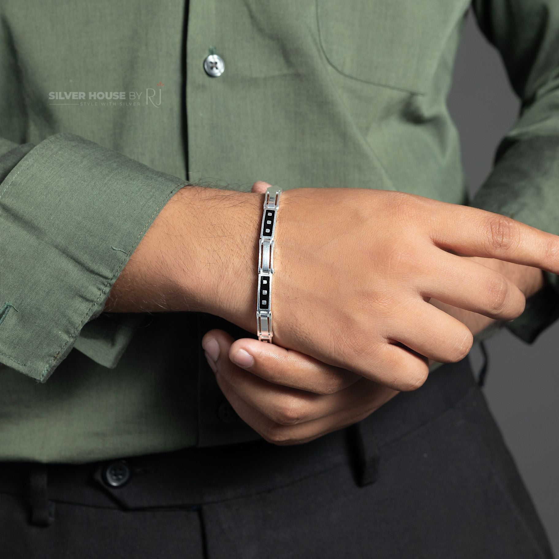 Black Marble Sleek Italian Bracelet silverhousebyrj