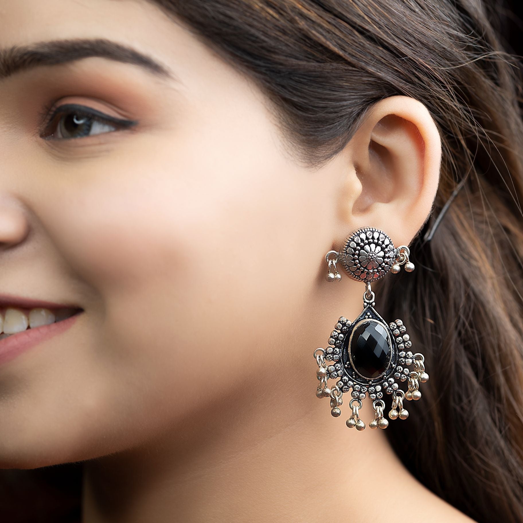 Black Onyx Dangler Earrings silverhousebyrj