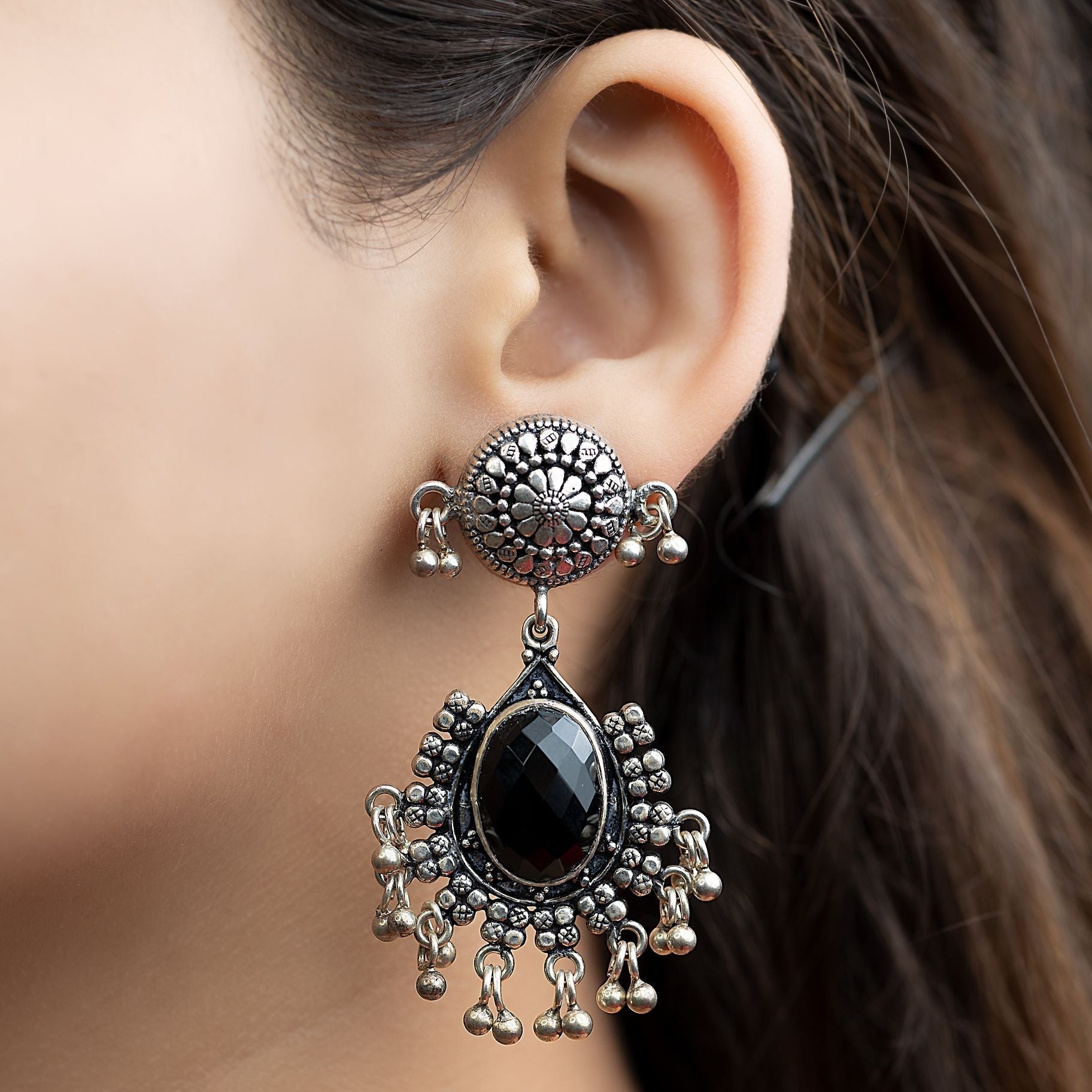 Black Onyx Dangler Earrings silverhousebyrj