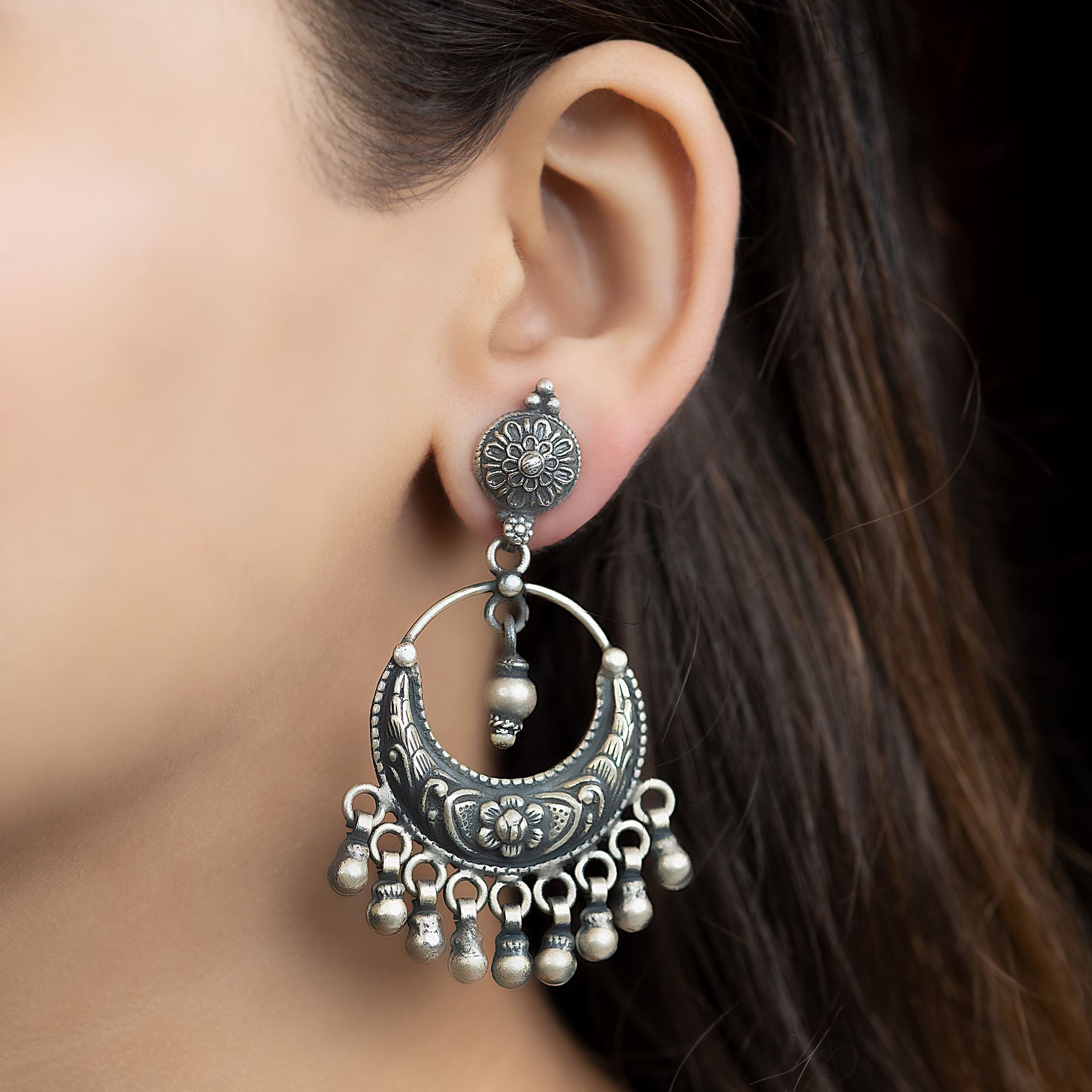 Chand bali amazed by Dropping Ghungroo Earrings silverhousebyrj