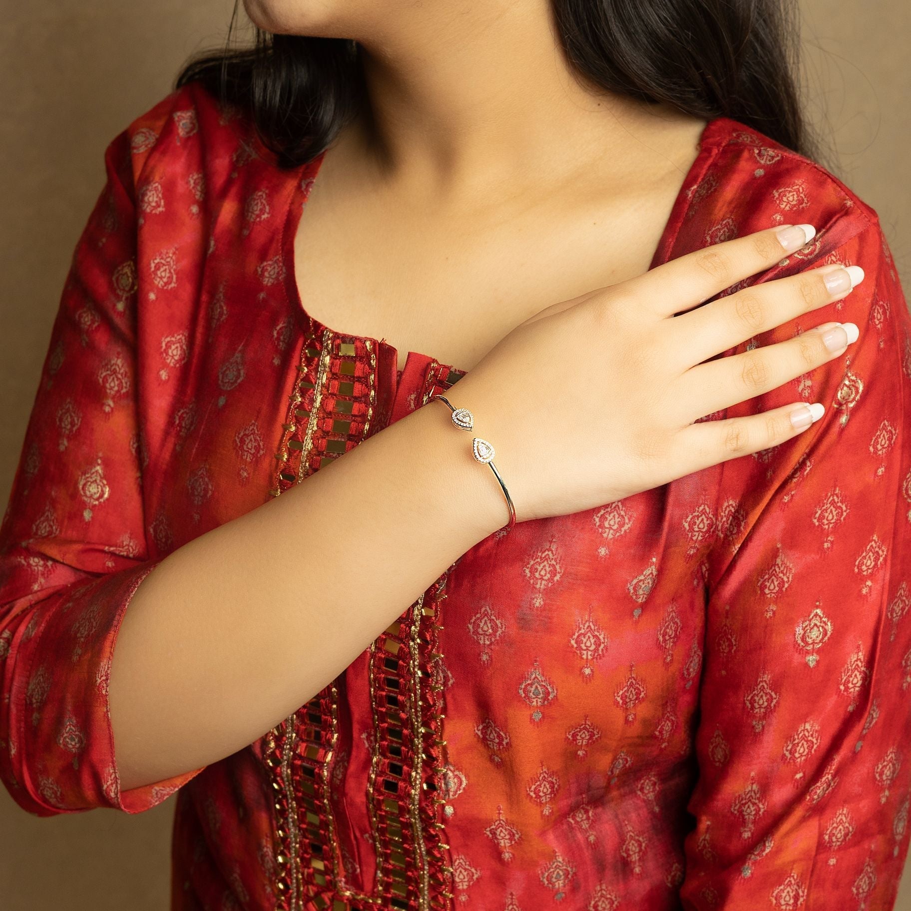 Charming Bangle with Stone Studded Drops at the end silverhousebyrj