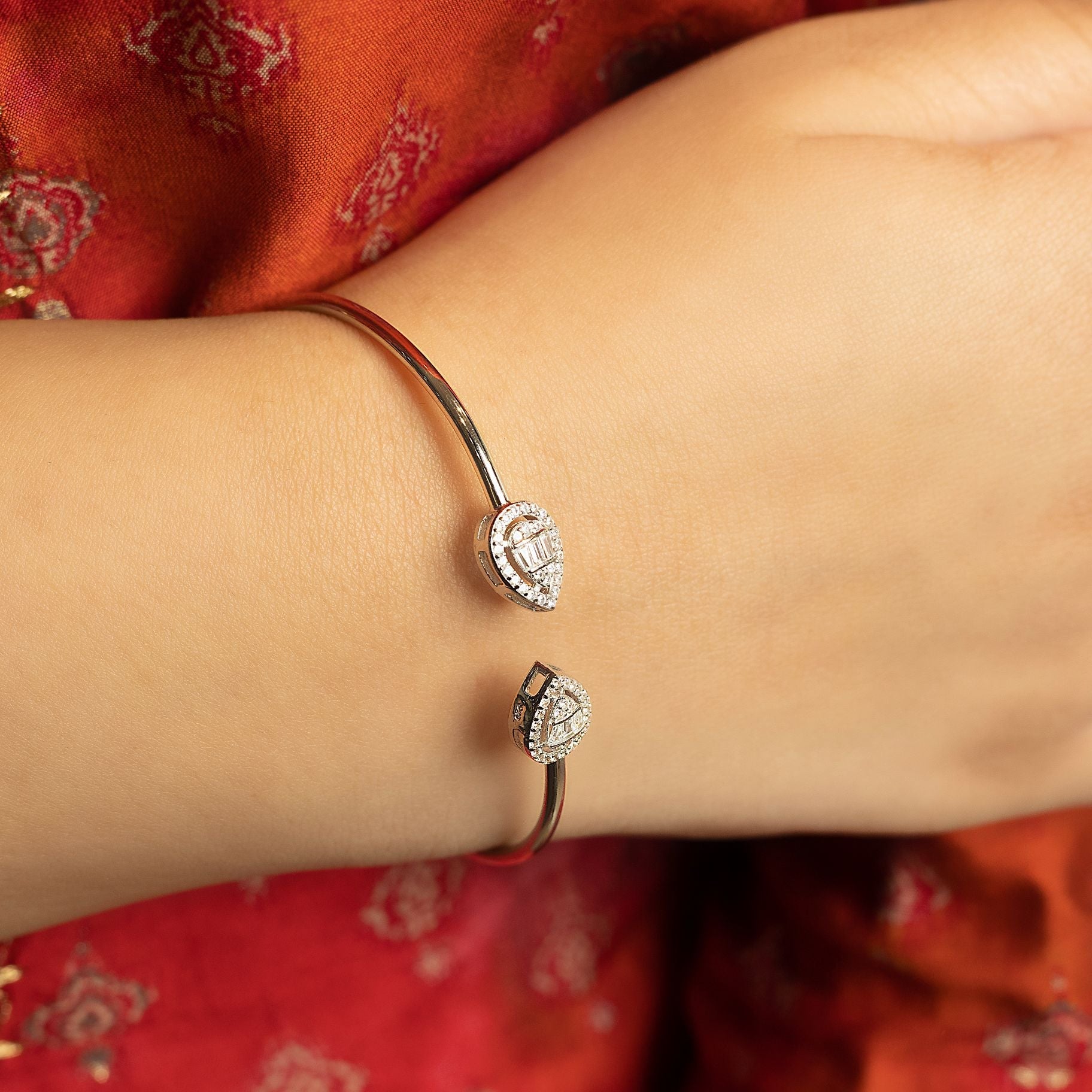 Charming Bangle with Stone Studded Drops at the end silverhousebyrj