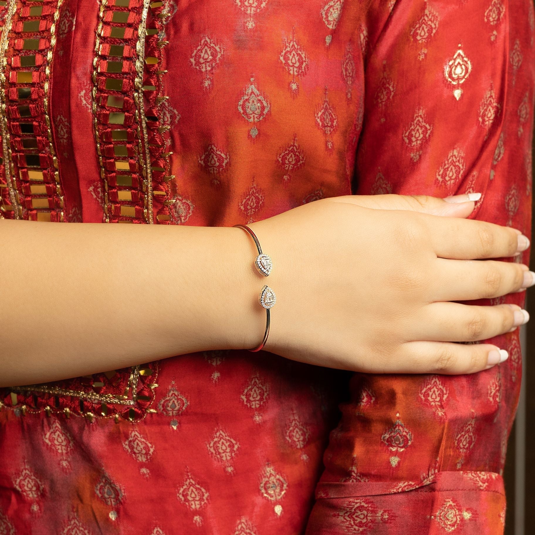 Charming Bangle with Stone Studded Drops at the end silverhousebyrj