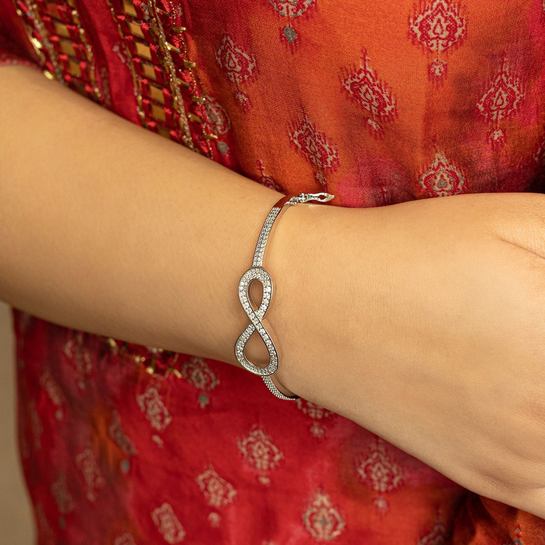 Charming Infinite Rhodium Plated Bangle silverhousebyrj