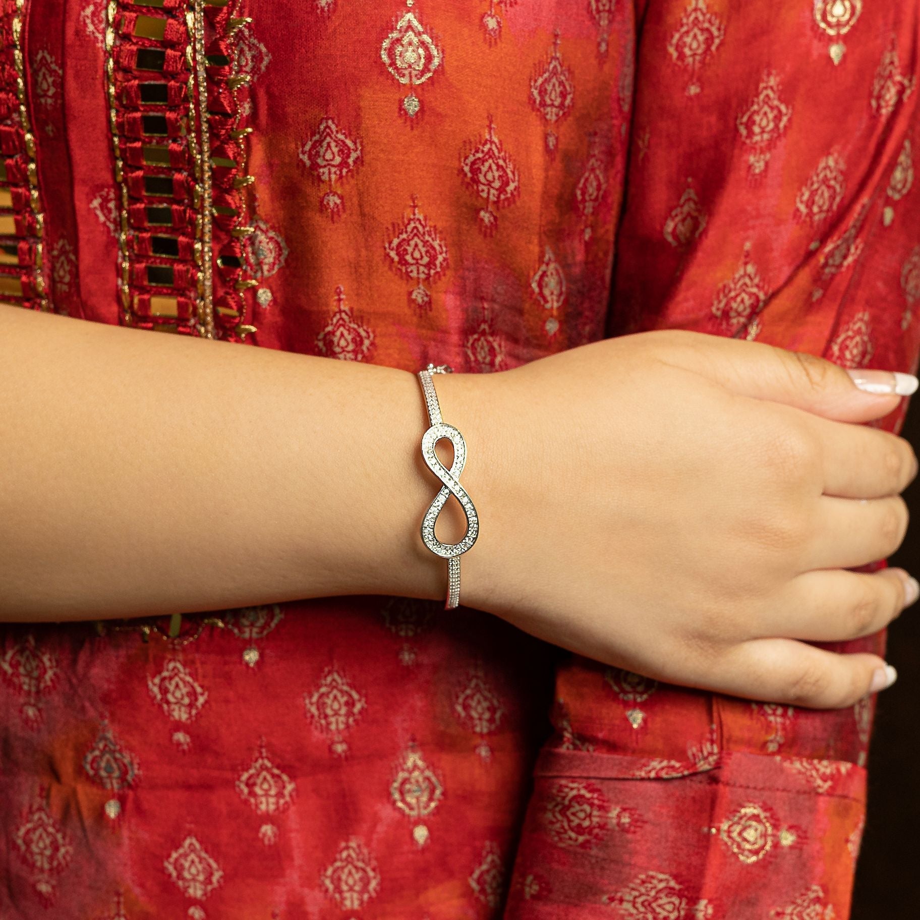 Charming Infinite Rhodium Plated Bangle silverhousebyrj