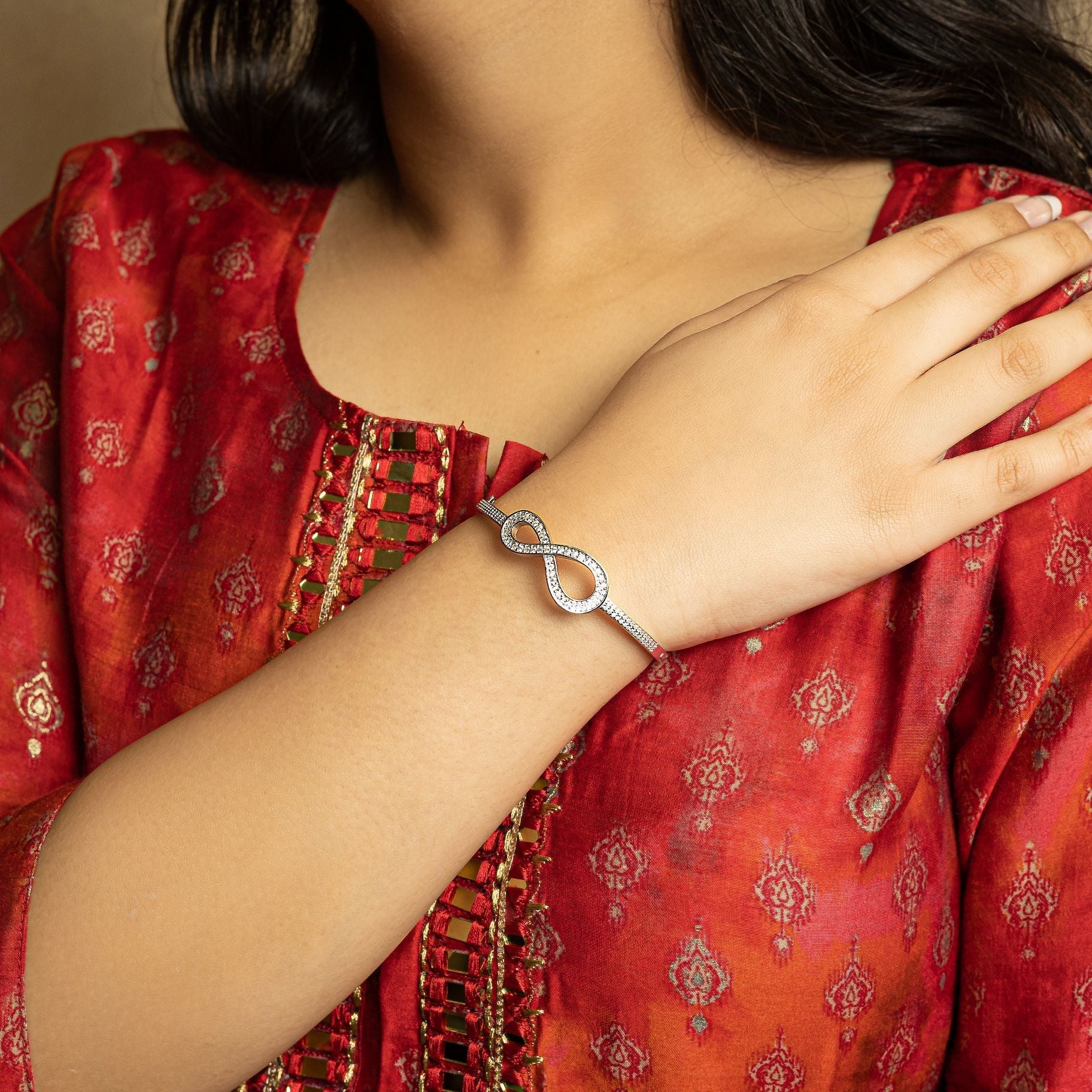 Charming Infinite Rhodium Plated Bangle silverhousebyrj