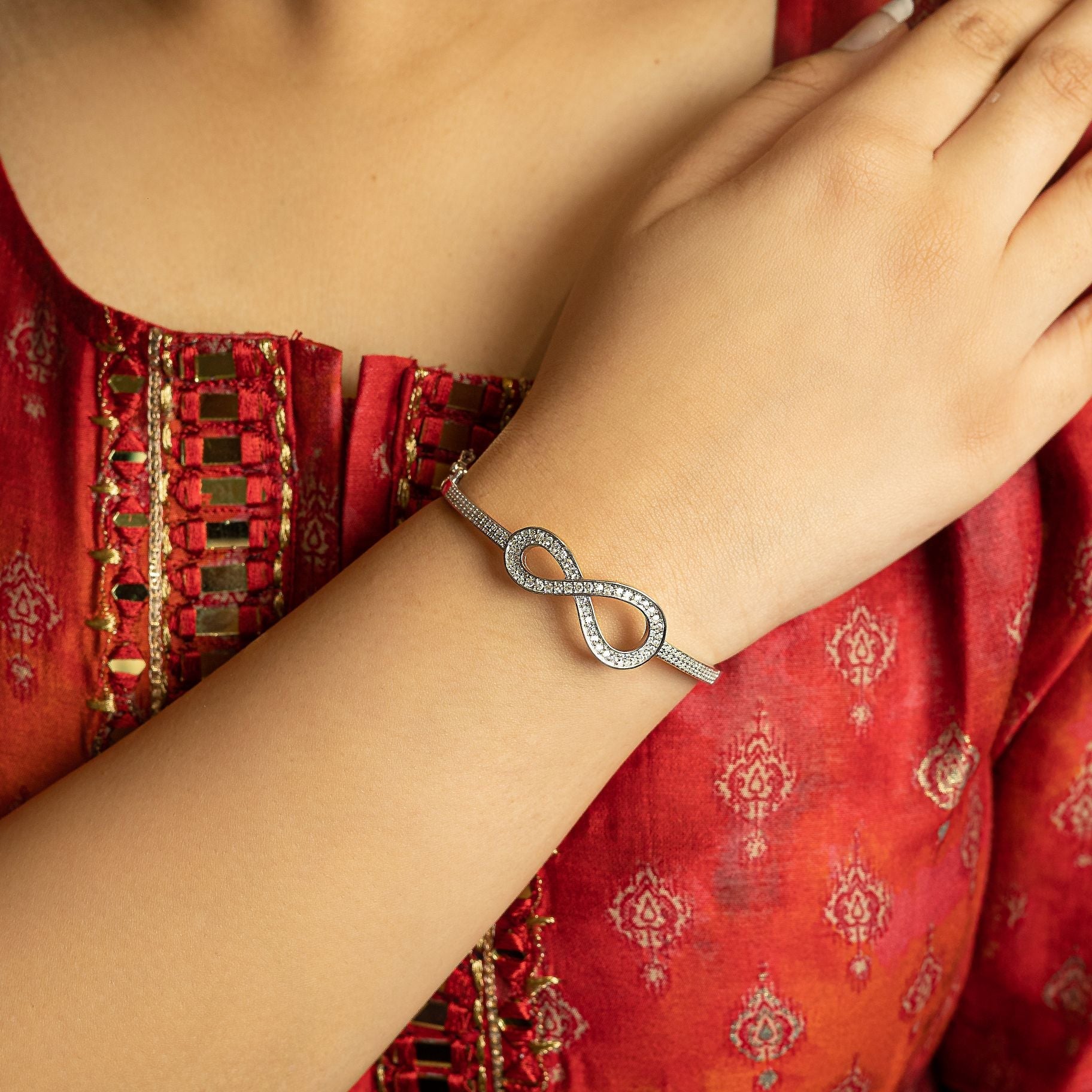 Charming Infinite Rhodium Plated Bangle silverhousebyrj