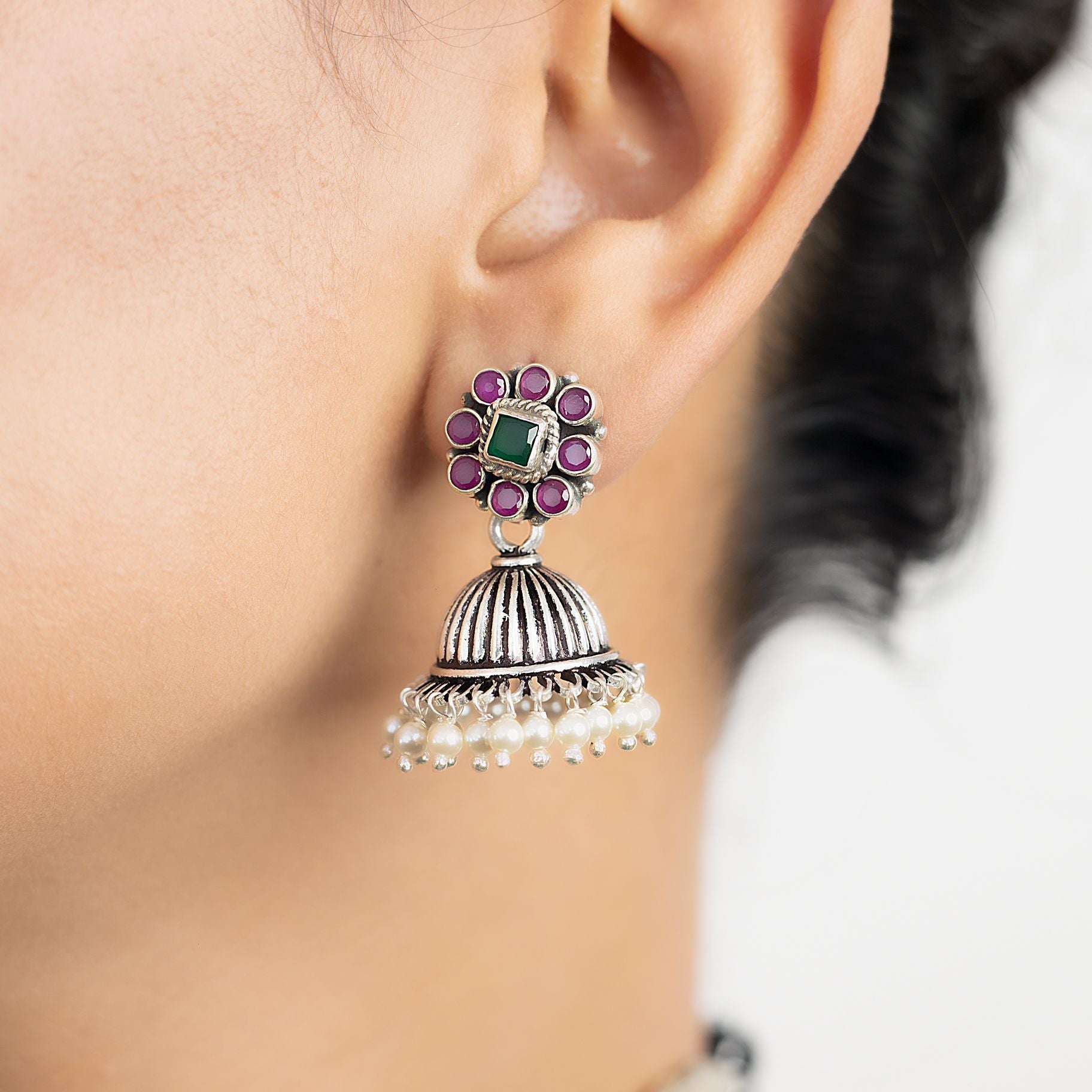 Charming Panna Choker with Attractive Jhumki Set silverhousebyrj
