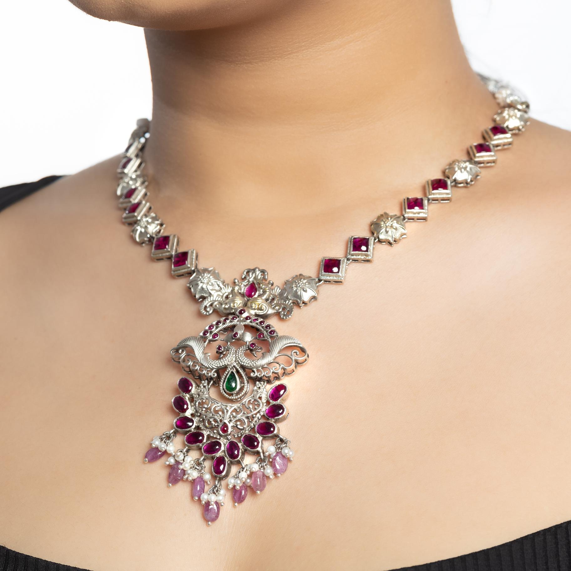 Necklace With Hanging Pearls